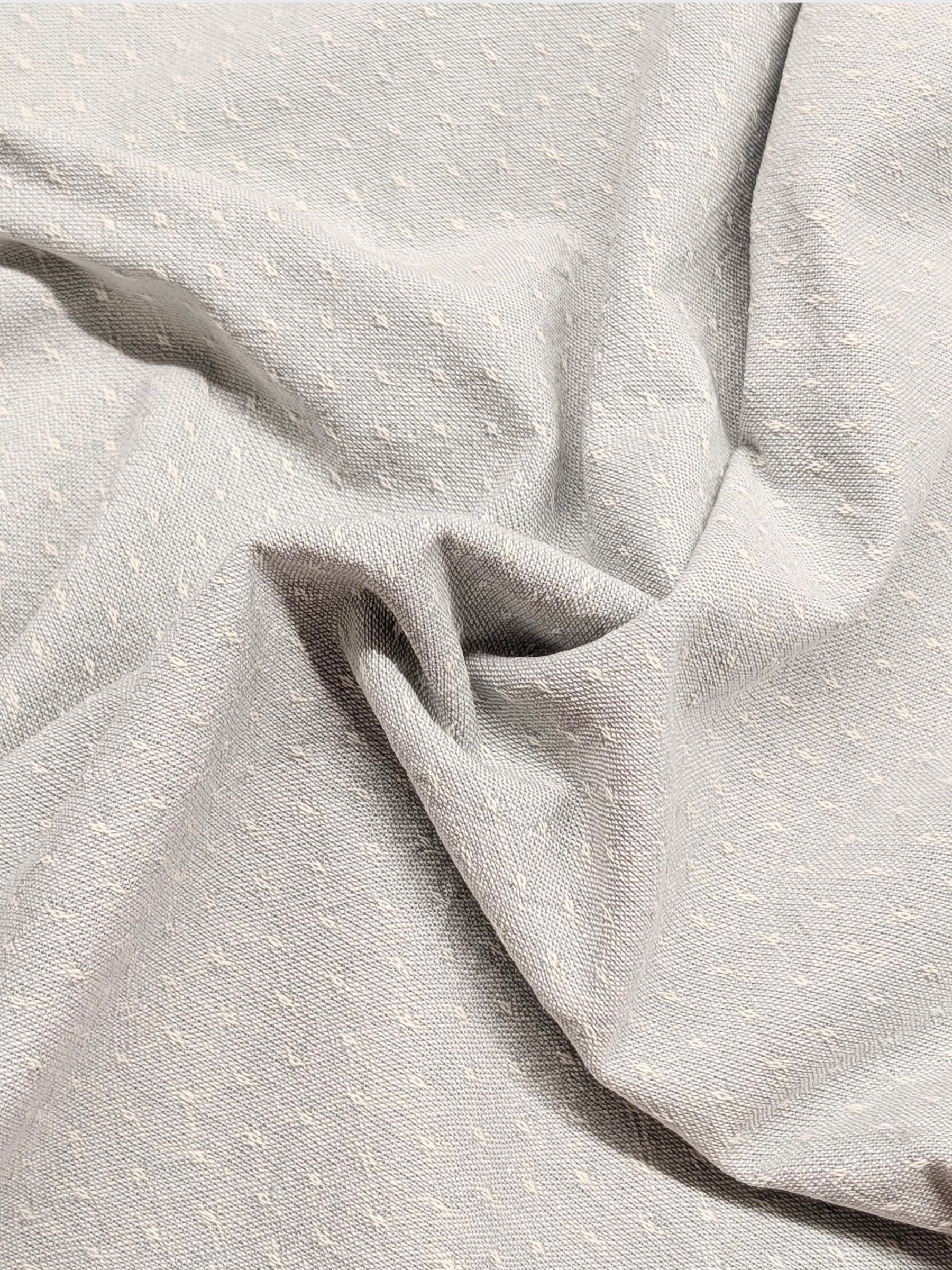 Textile Pantry - Chambray Dot Yarn Dyed Cotton Fabric - Pale Blue & Gray