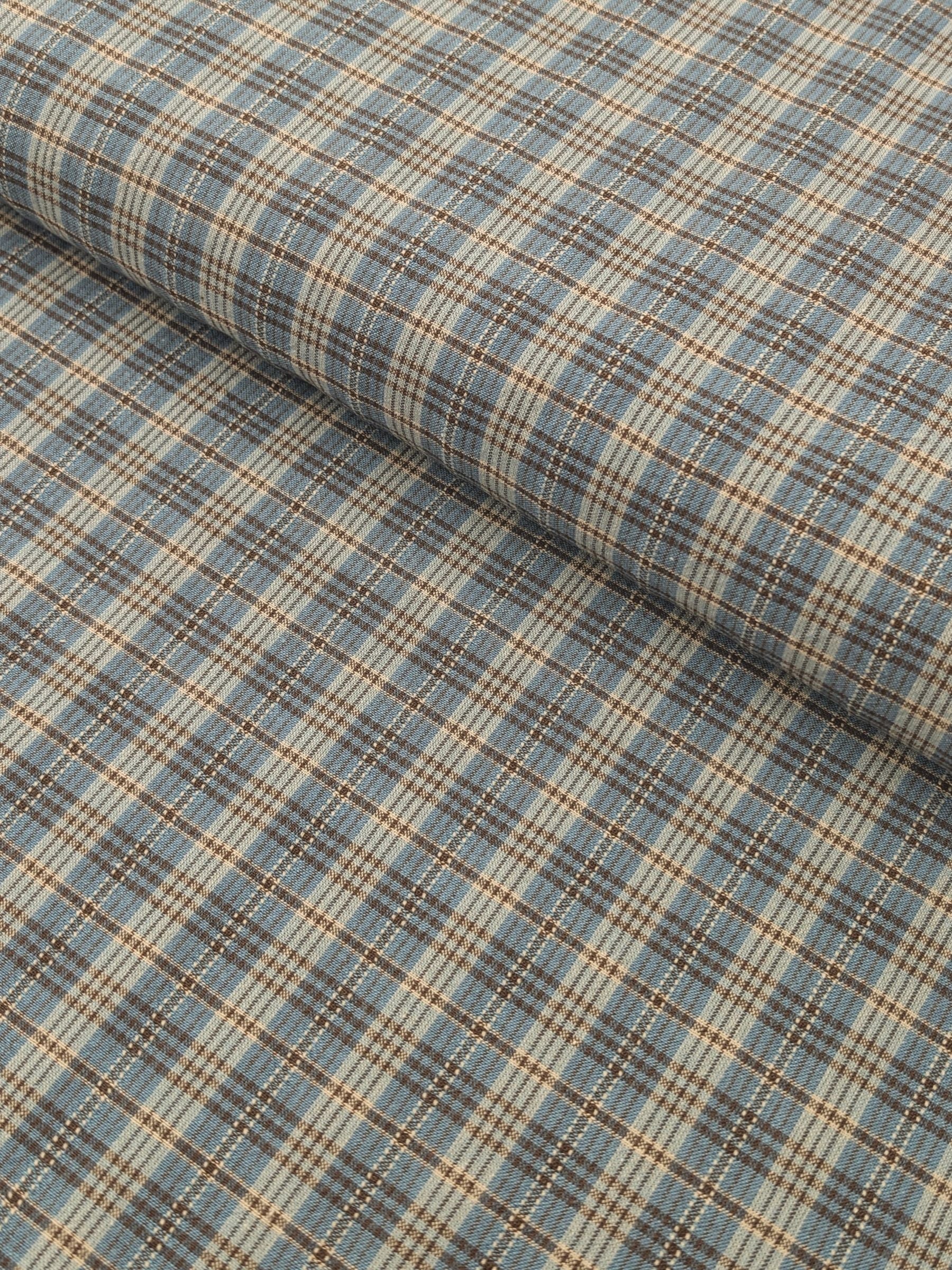 Textile Pantry - Check Plaid Yarn Dyed Cotton Fabric - Blue