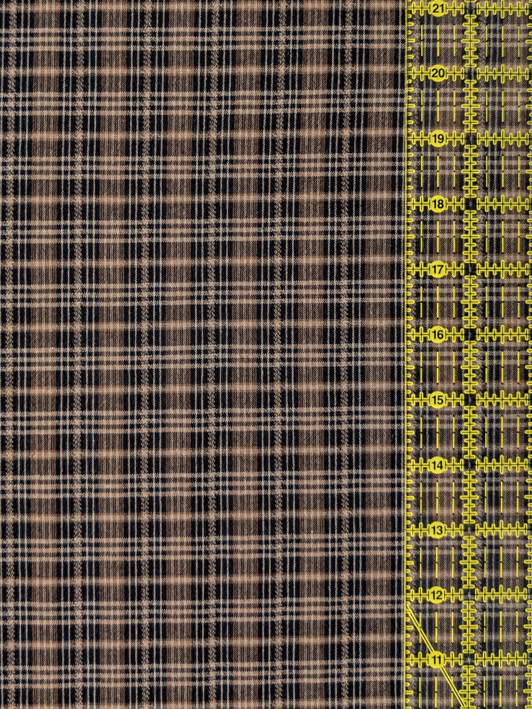 Textile Pantry - Check Plaid Yarn Dyed Cotton Fabric - Brown
