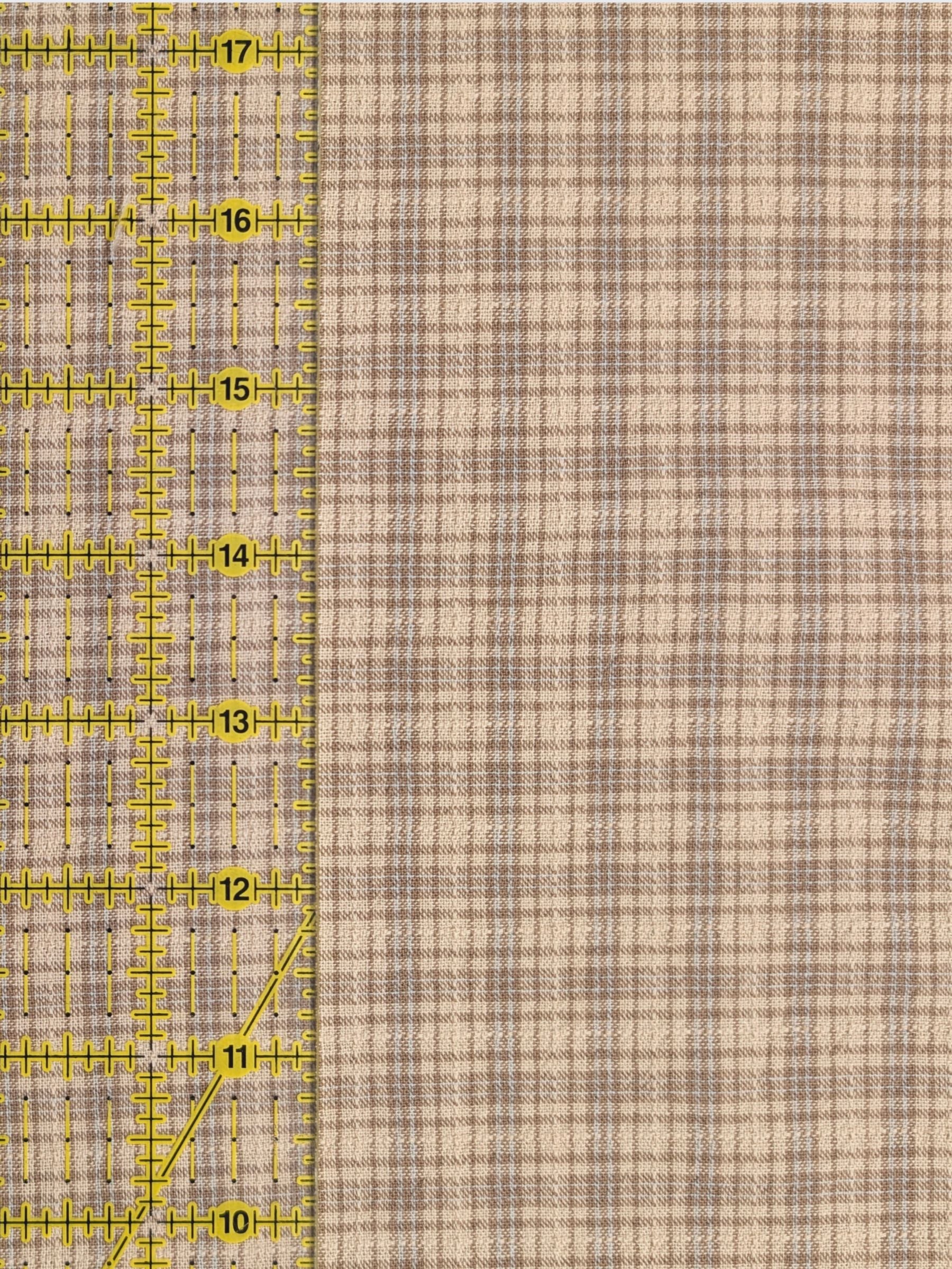 Textile Pantry - Check Plaid Yarn Dyed Cotton Fabric - Beige