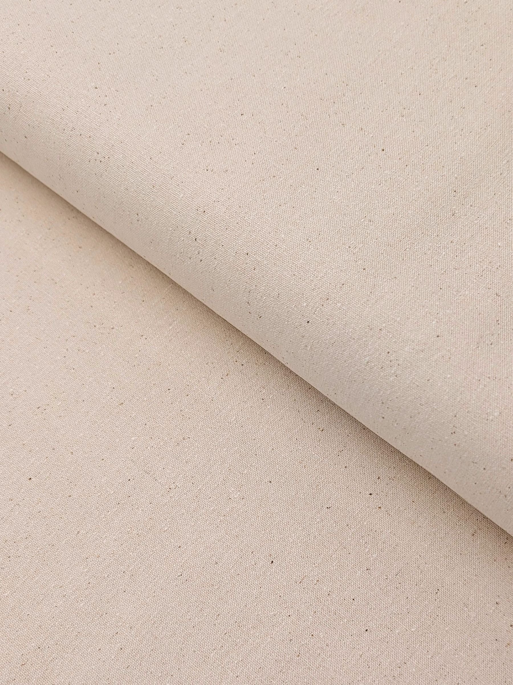 Kokka - Solid Recycled Cotton Canvas Fabric - Beige