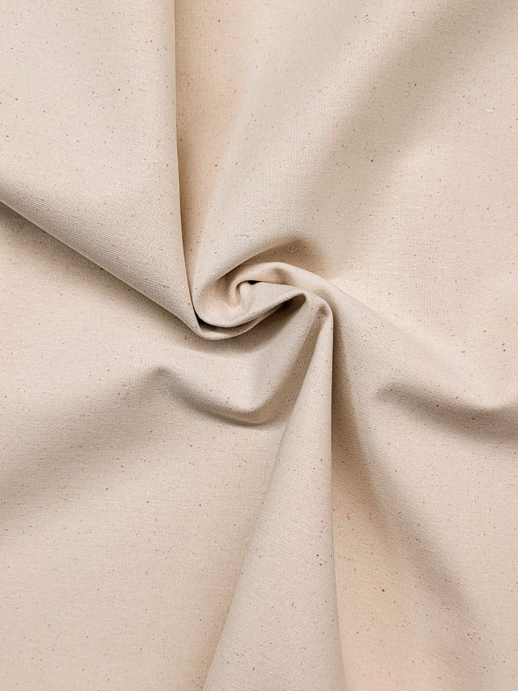 Kokka - Solid Recycled Cotton Canvas Fabric - Beige