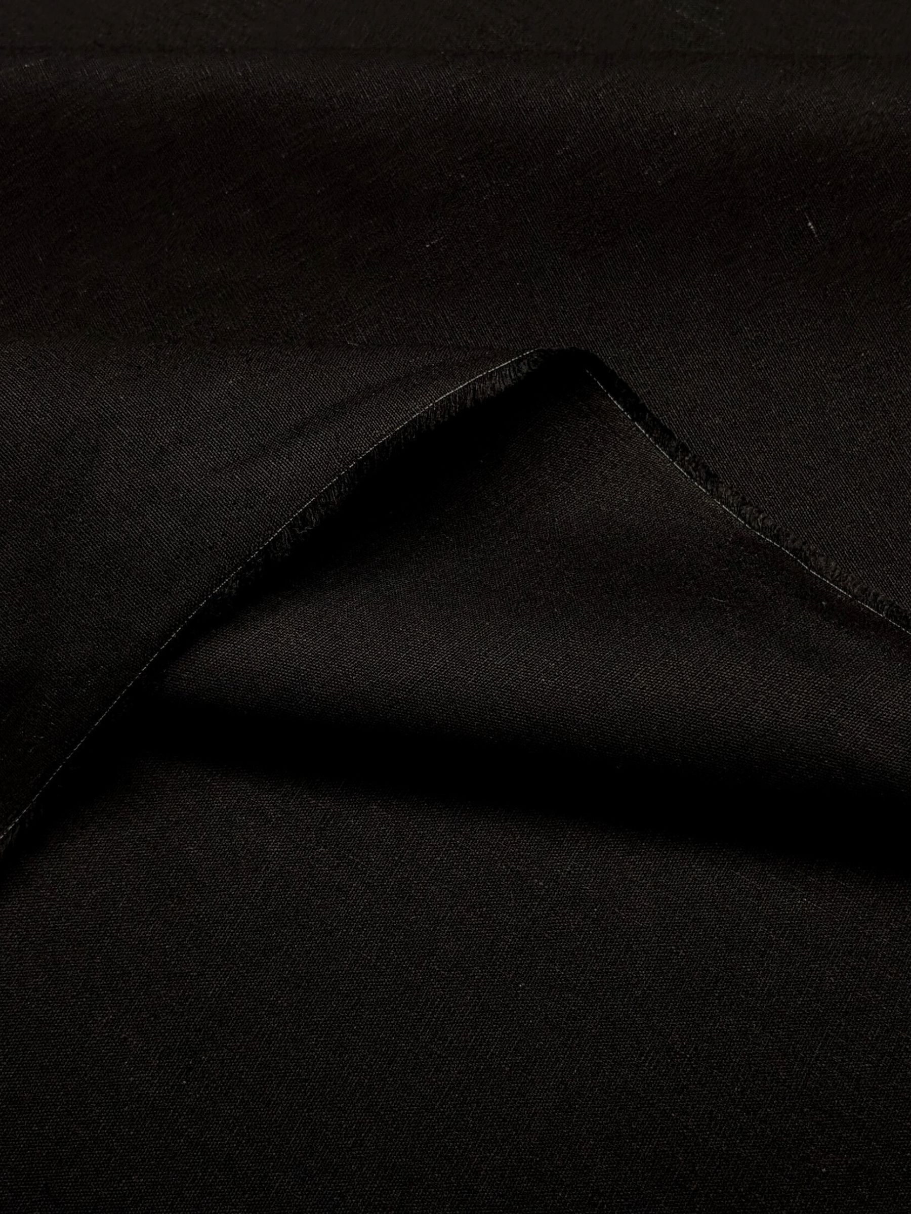 Kokka - Solid Recycled Cotton Canvas Fabric - Black