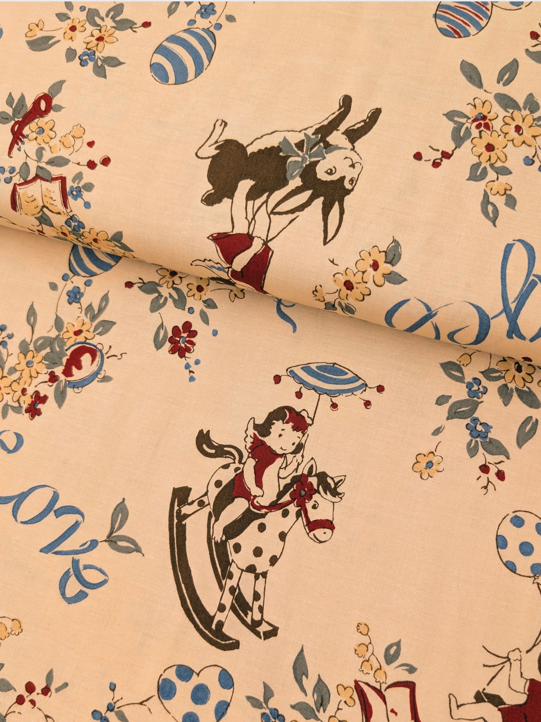 Yuwa - Angel Love Cotton Sheeting Fabric - Tan