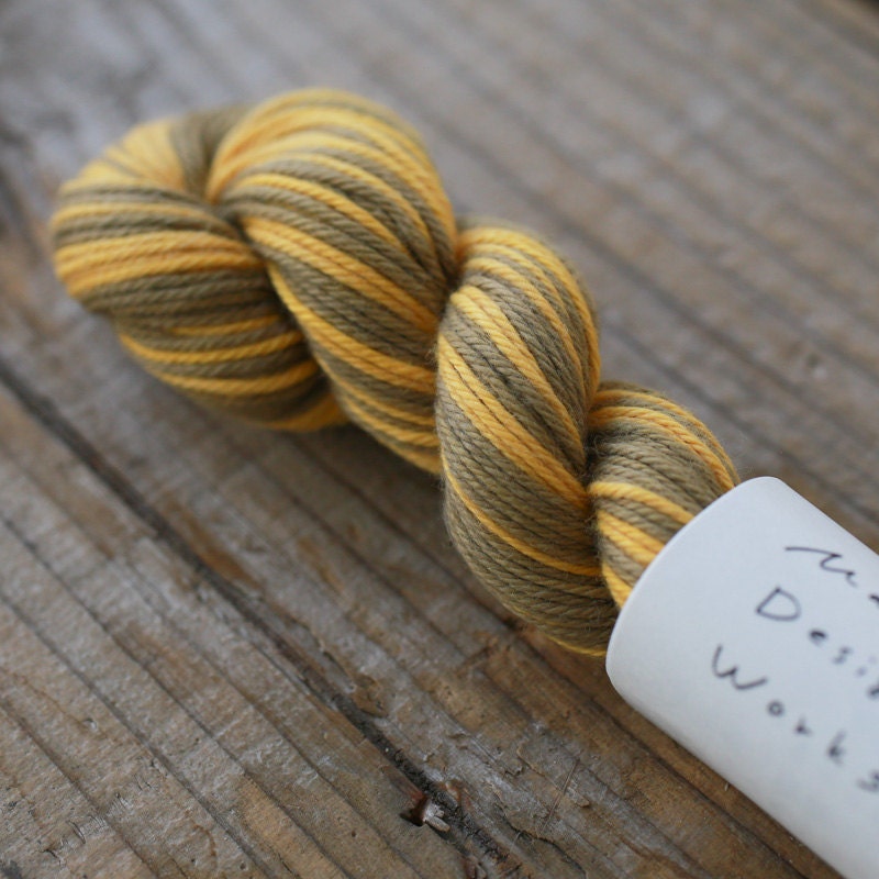 Maito - Natural Dyed Cotton Sashiko and Kogin Thread 70m Skein - Variegated Yellow Olive/Gray