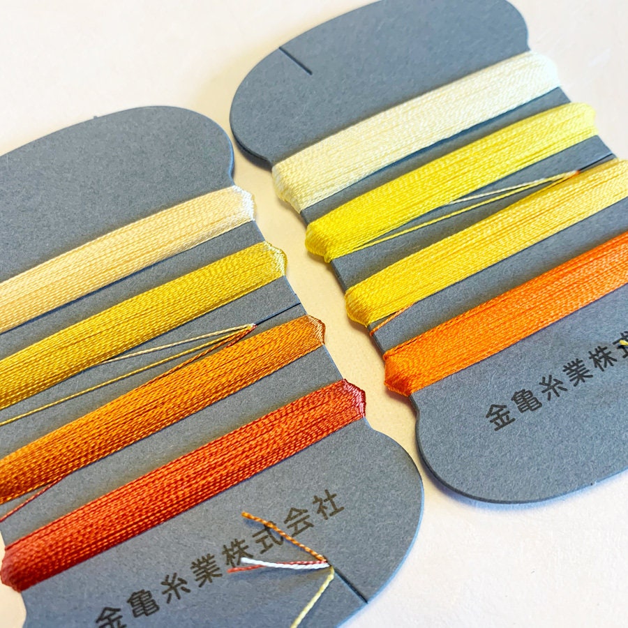 Kinkame - Silk Thread 4 Color Assortment - #1 Sunrise (Custard, Orange, Yellow, Marigold)