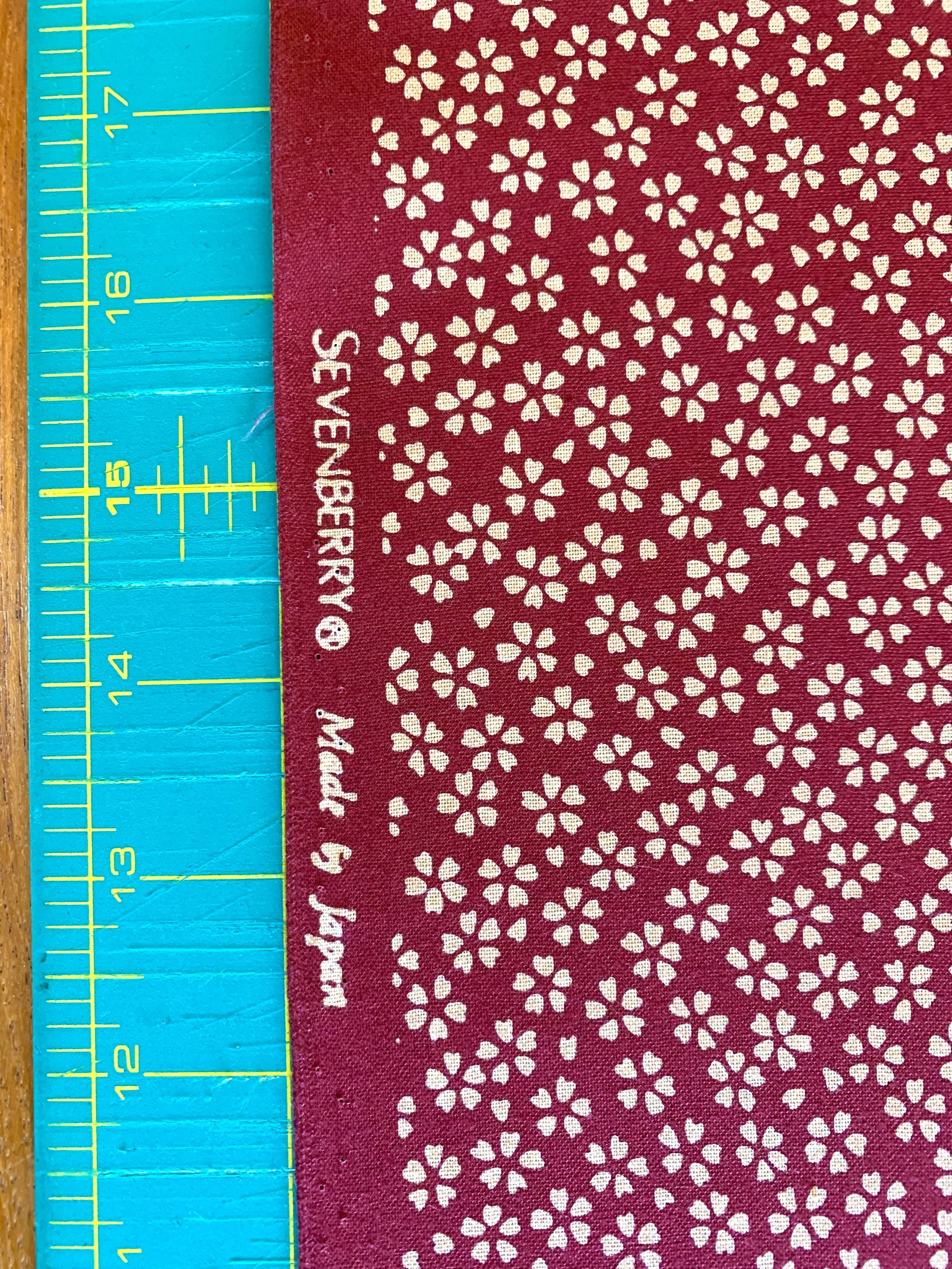 Sakura Cherry Blossom Sevenberry Japanese cotton fabric 88222-1-4 wine red and beige