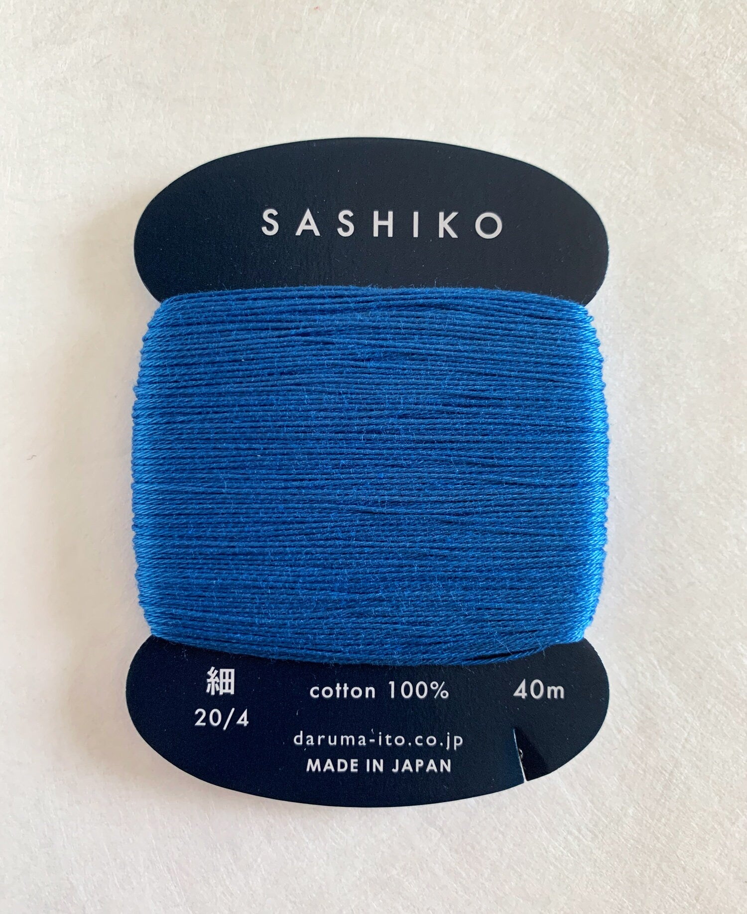 Daruma - Cotton Sashiko Thread 40m Card 20/4 - #225 Ruri Bright Blue