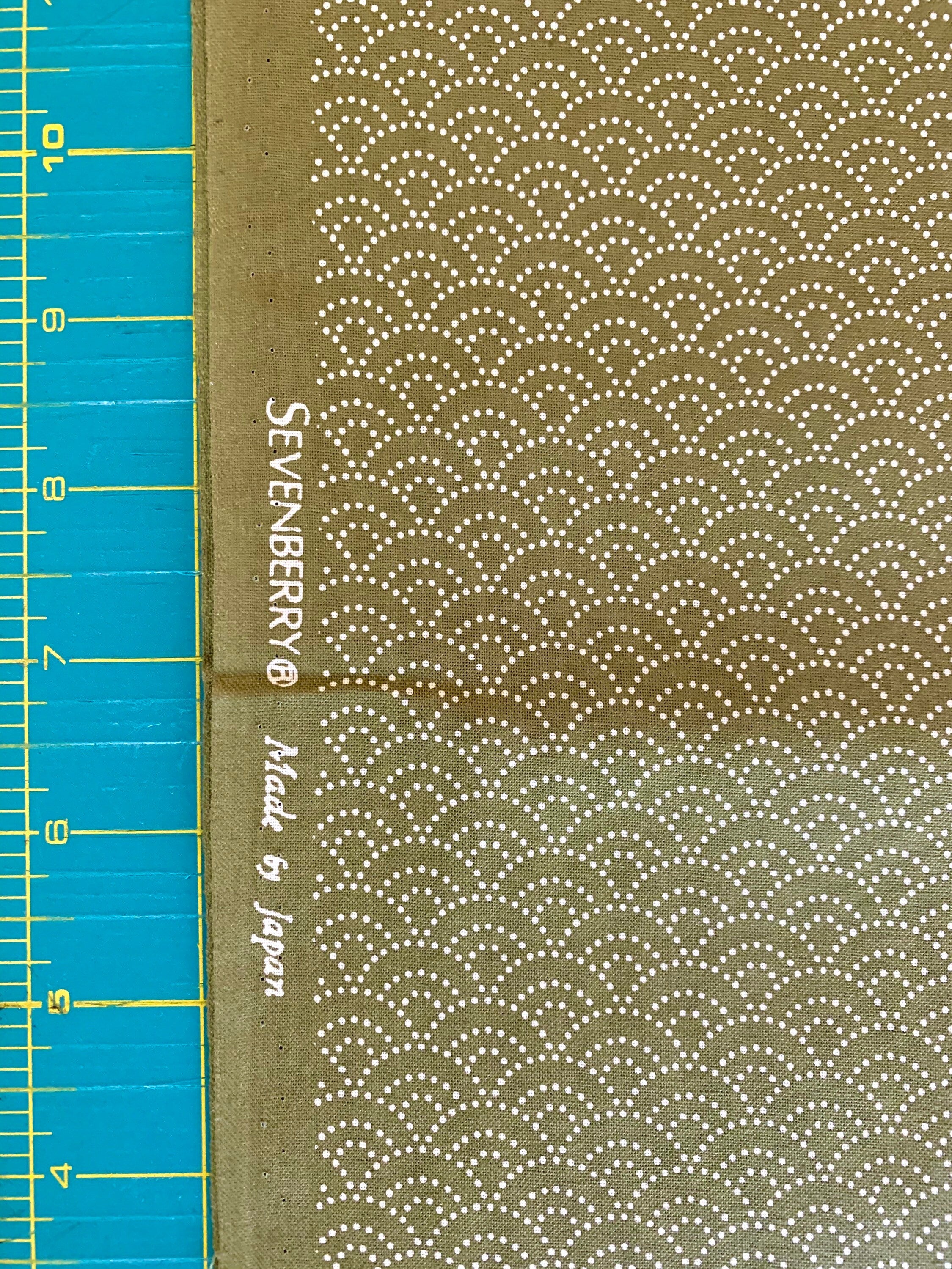 Sevenberry Dotted Waves in sage green Japanese cotton fabric 88222-3-3
