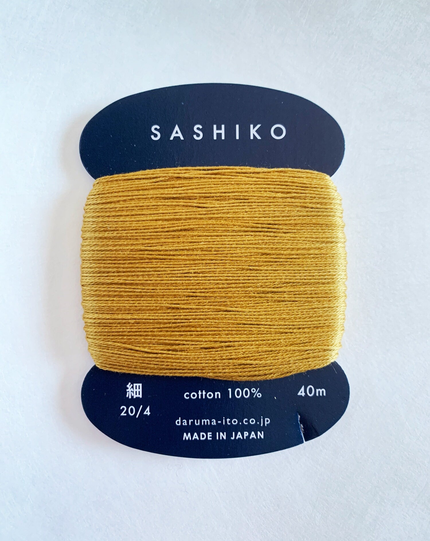 Daruma - Cotton Sashiko Thread 40m Card 20/4 - #220 Kincha Golden Tea