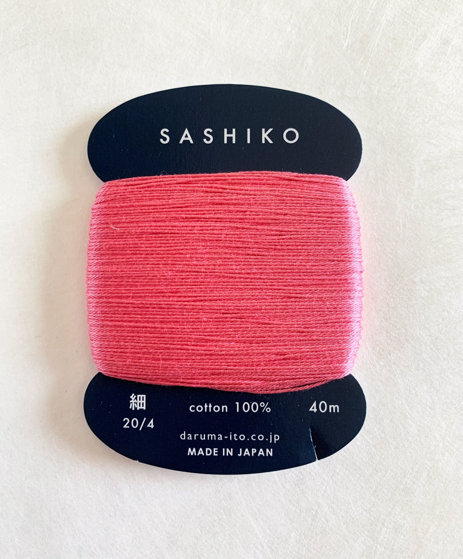 Daruma - Cotton Sashiko Thread 40m Card 20/4 - #222 Ume Pink
