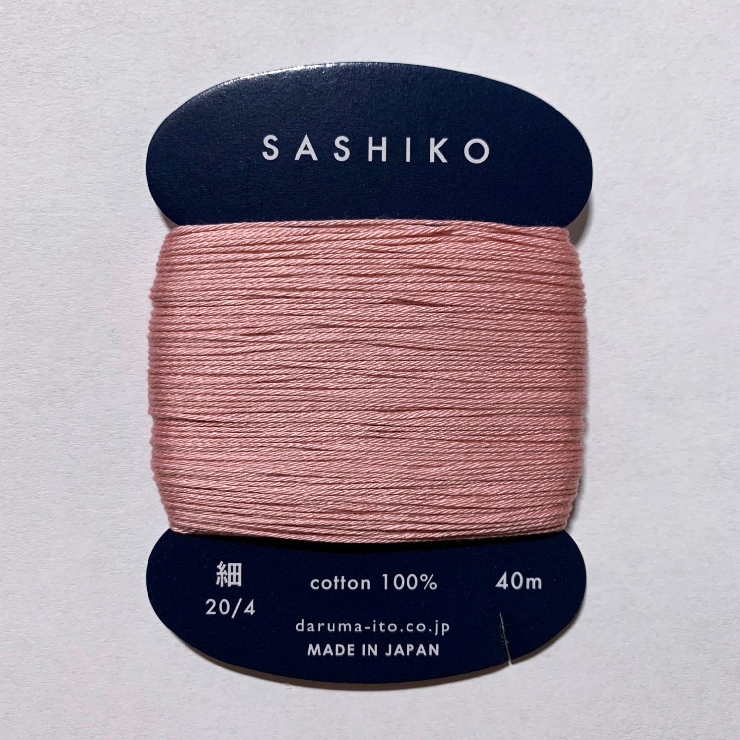 Daruma - Cotton Sashiko Thread 40m Card 20/4 - #211 Kobai Blossom Pink