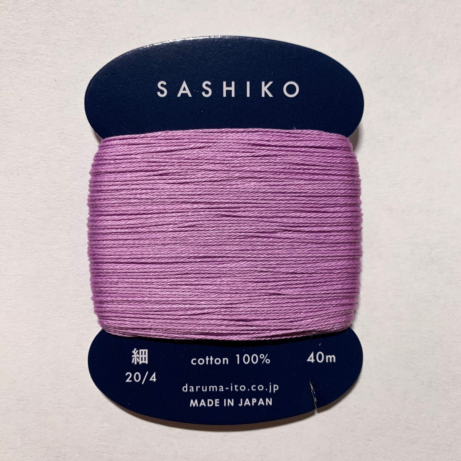 Daruma - Cotton Sashiko Thread 40m Card 20/4 - #210 Lavender