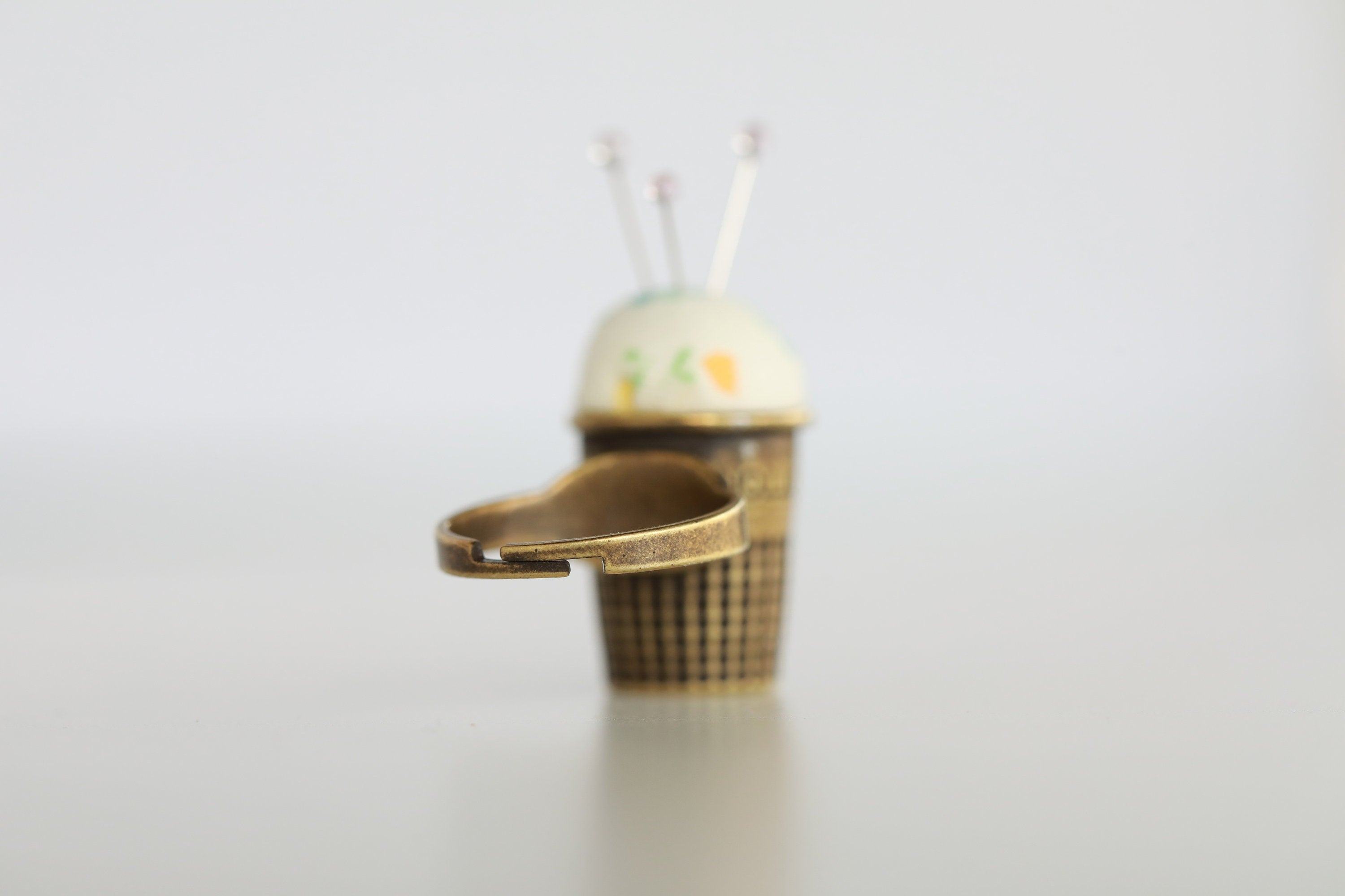 Little House - Pincushion Thimble Ring
