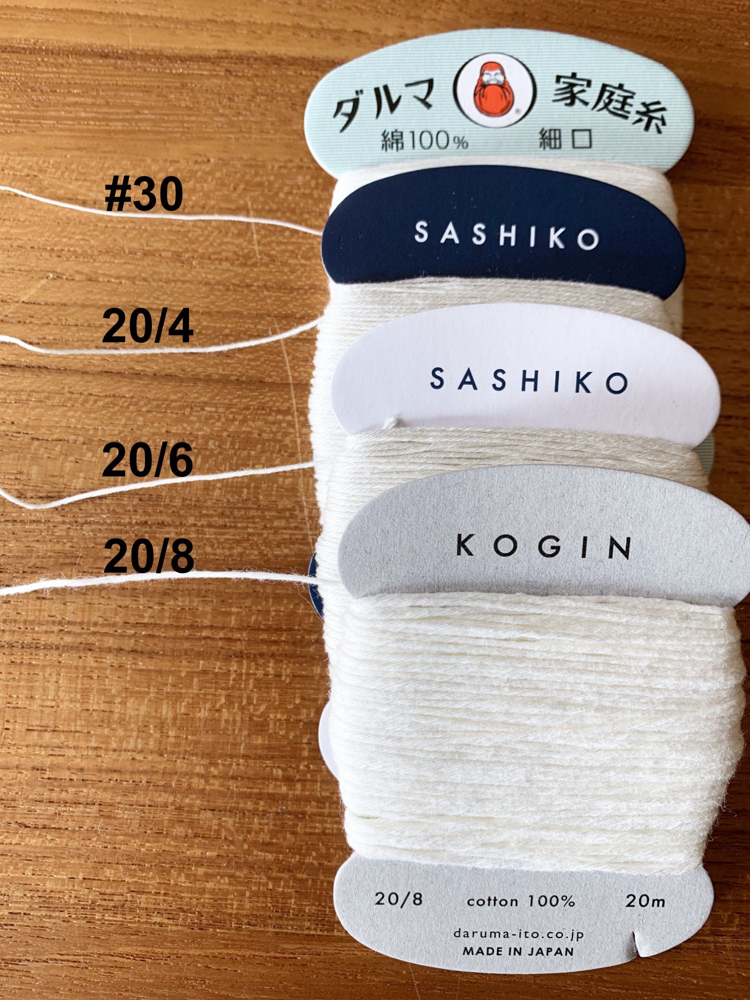 Daruma - Cotton Hand Sewing Thread Size #30 100m Card - Color #29 Periwinkle Blue