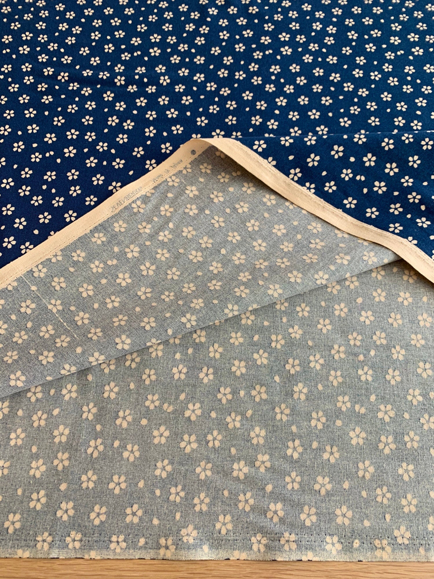 Medium Cherry Blossom Sakura Sevenberry Japanese cotton fabric 88220-5-3 medium blue