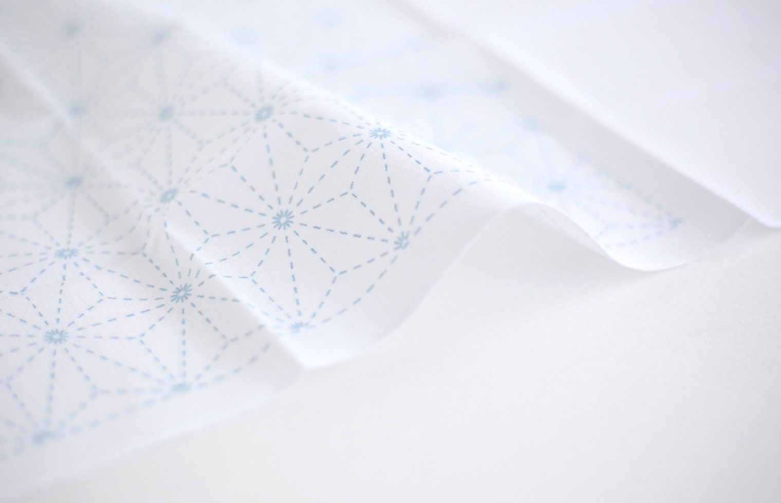 Daruma - Asanoha Stars Cotton Sashiko Fukin Sampler Cloth - Blue or White