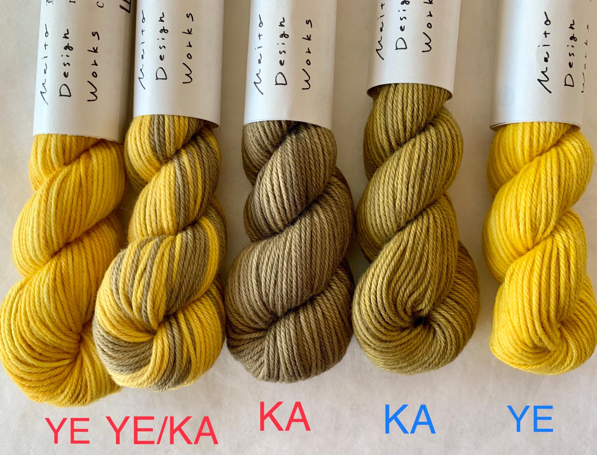 Maito - Natural Dyed Cotton Sashiko and Kogin Thread 70m Skein - Variegated Yellow Olive/Gray