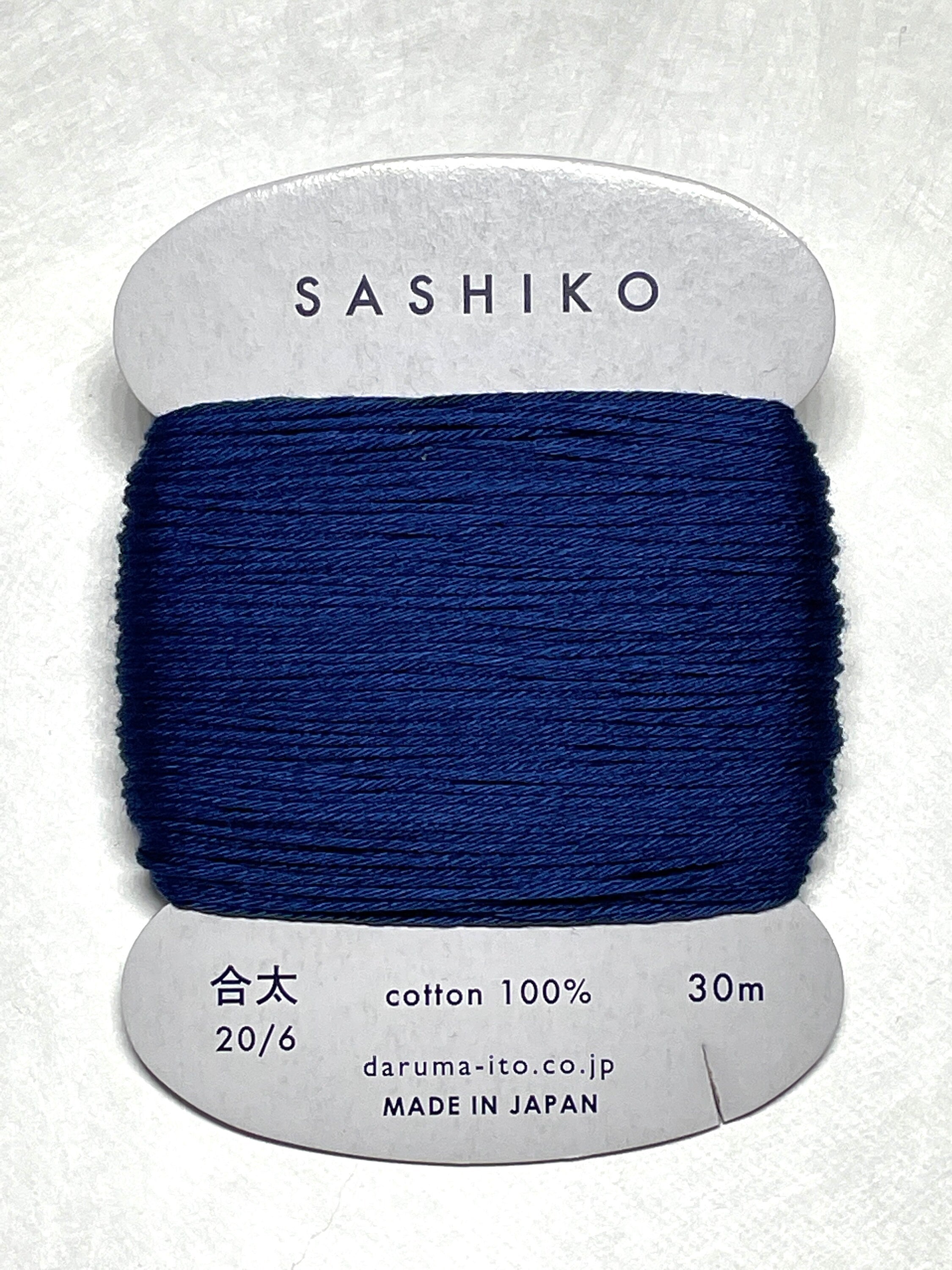 Daruma - Cotton Sashiko Thread 30m Card 20/6 - #215 Indigo Blue