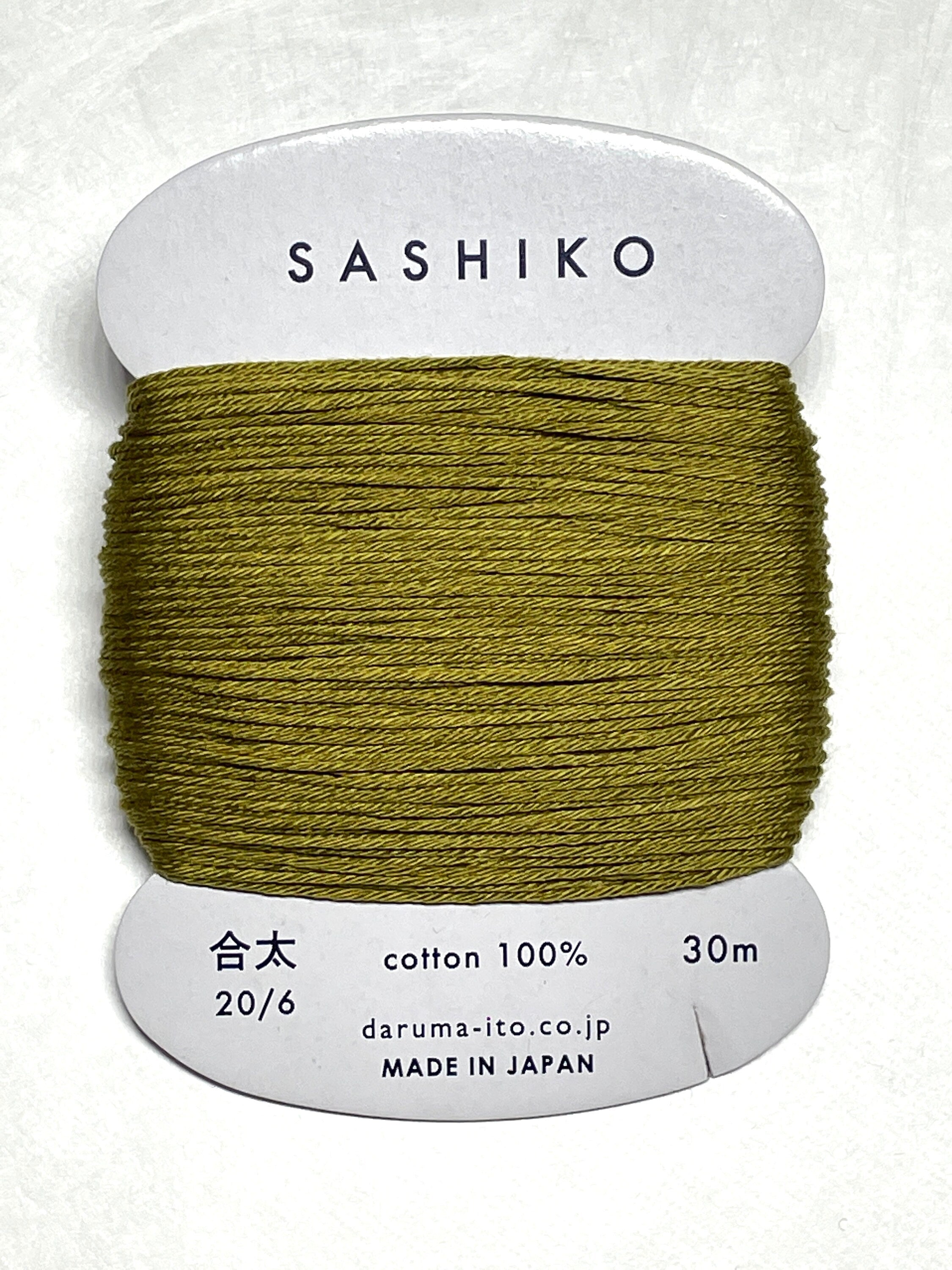 Daruma - Cotton Sashiko Thread 30m Card 20/6 - #228 Olive Green