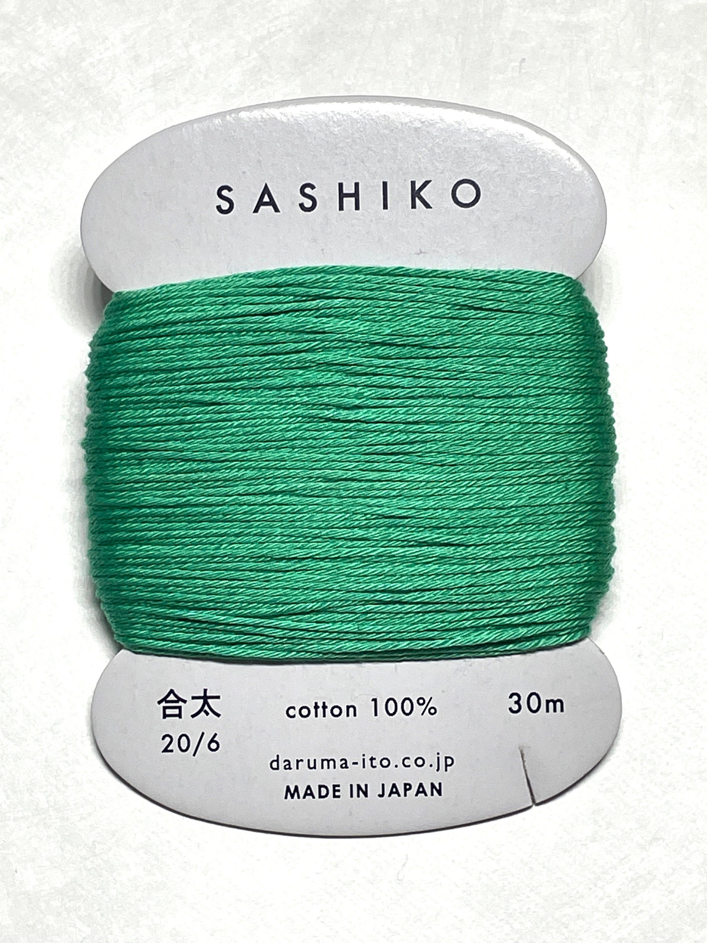 Daruma - Cotton Sashiko Thread 30m Card 20/6 - #207 Emerald Green
