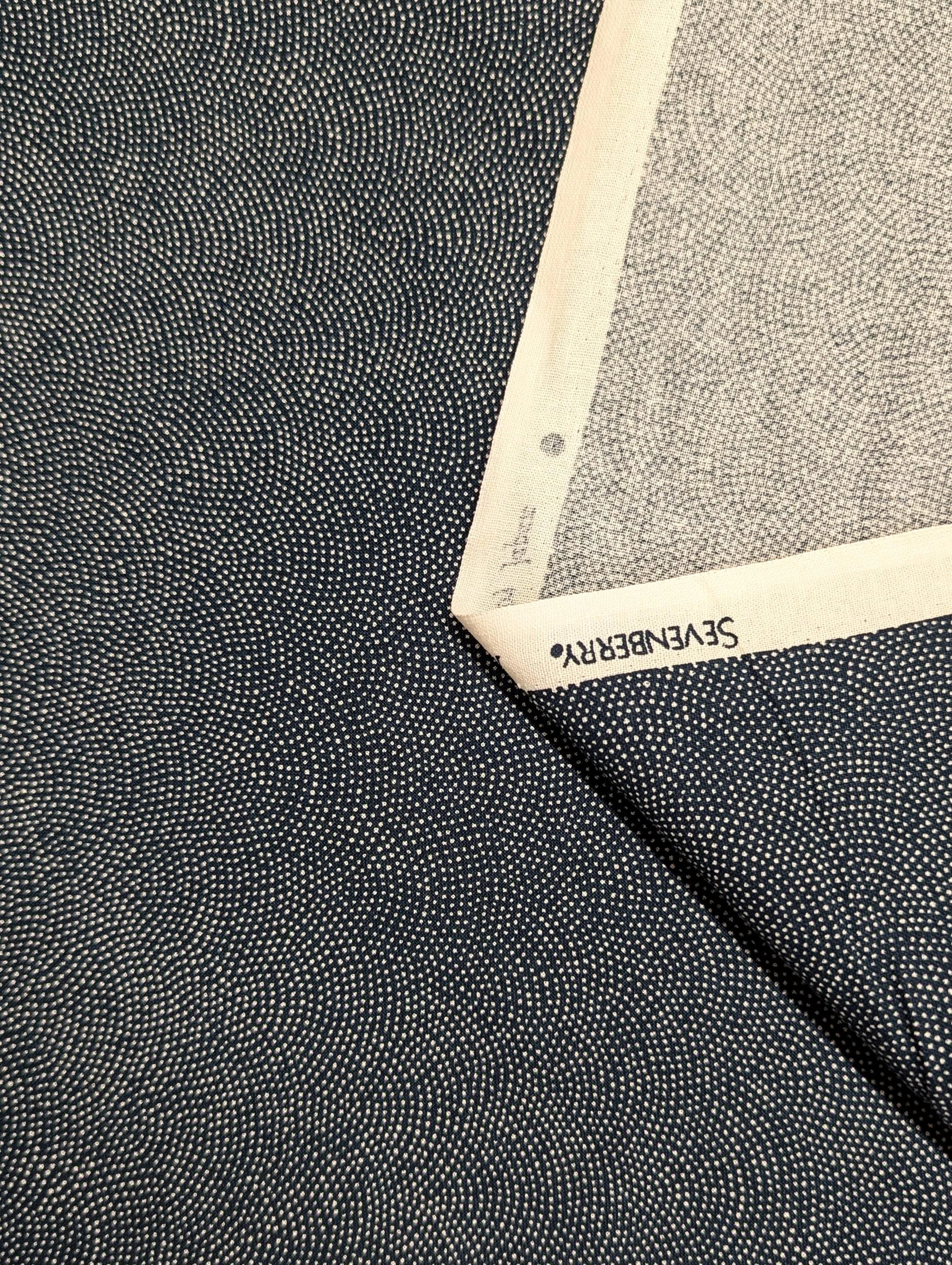 Sevenberry Same-Komon (Shark Skin) Japanese cotton fabric 88220-8-5 navy