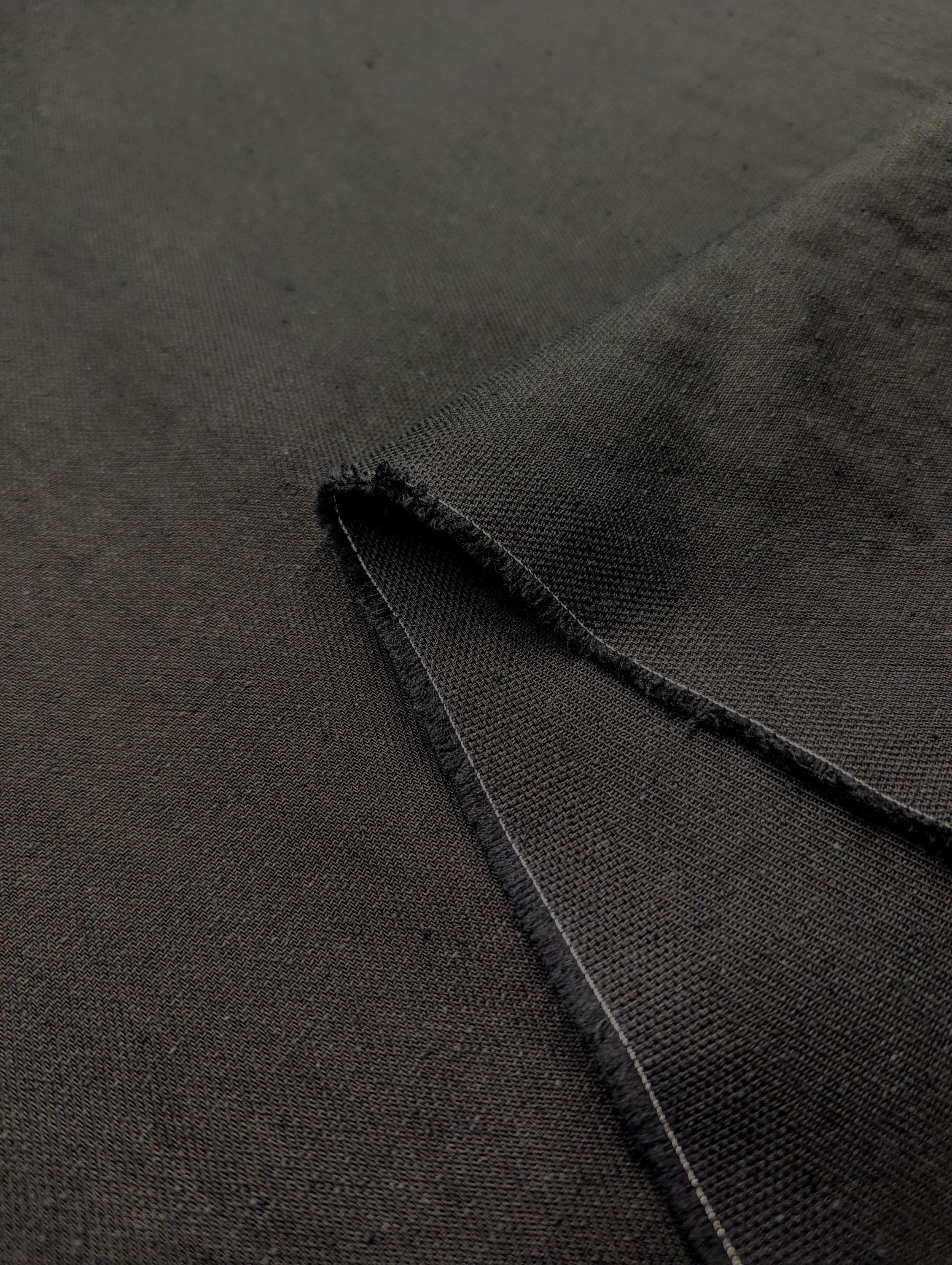 NEW Japanese light twill cotton silk blend BD2027-300 Black - half yard