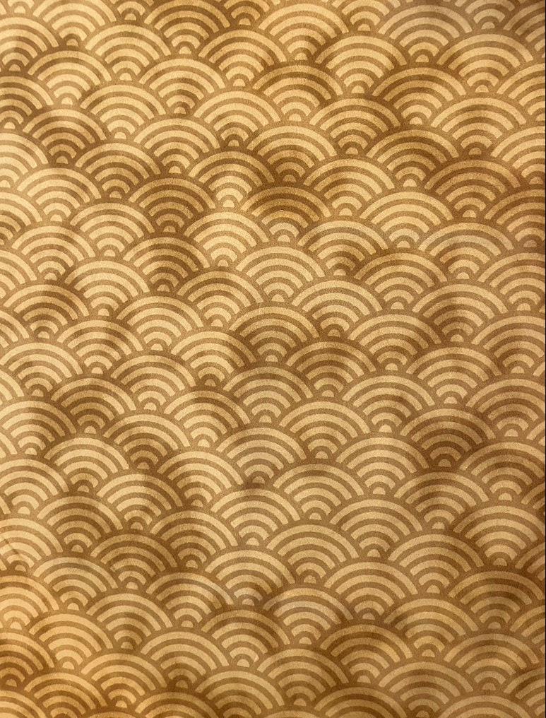 Hishiei Japanese cotton Large Scale Waves - yellow