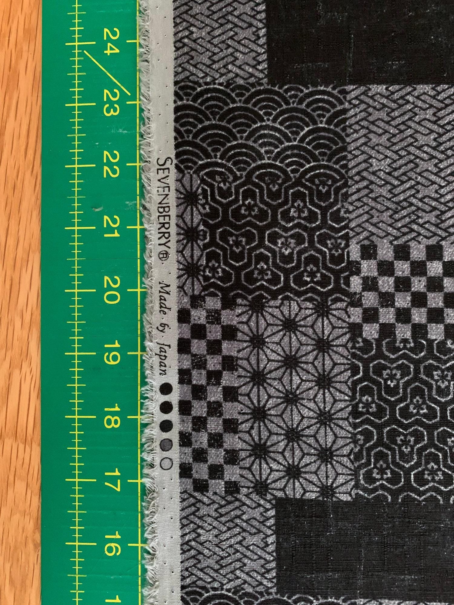 Patchwork Sevenberry Japanese cotton dobby fabric 850350-3-4 black