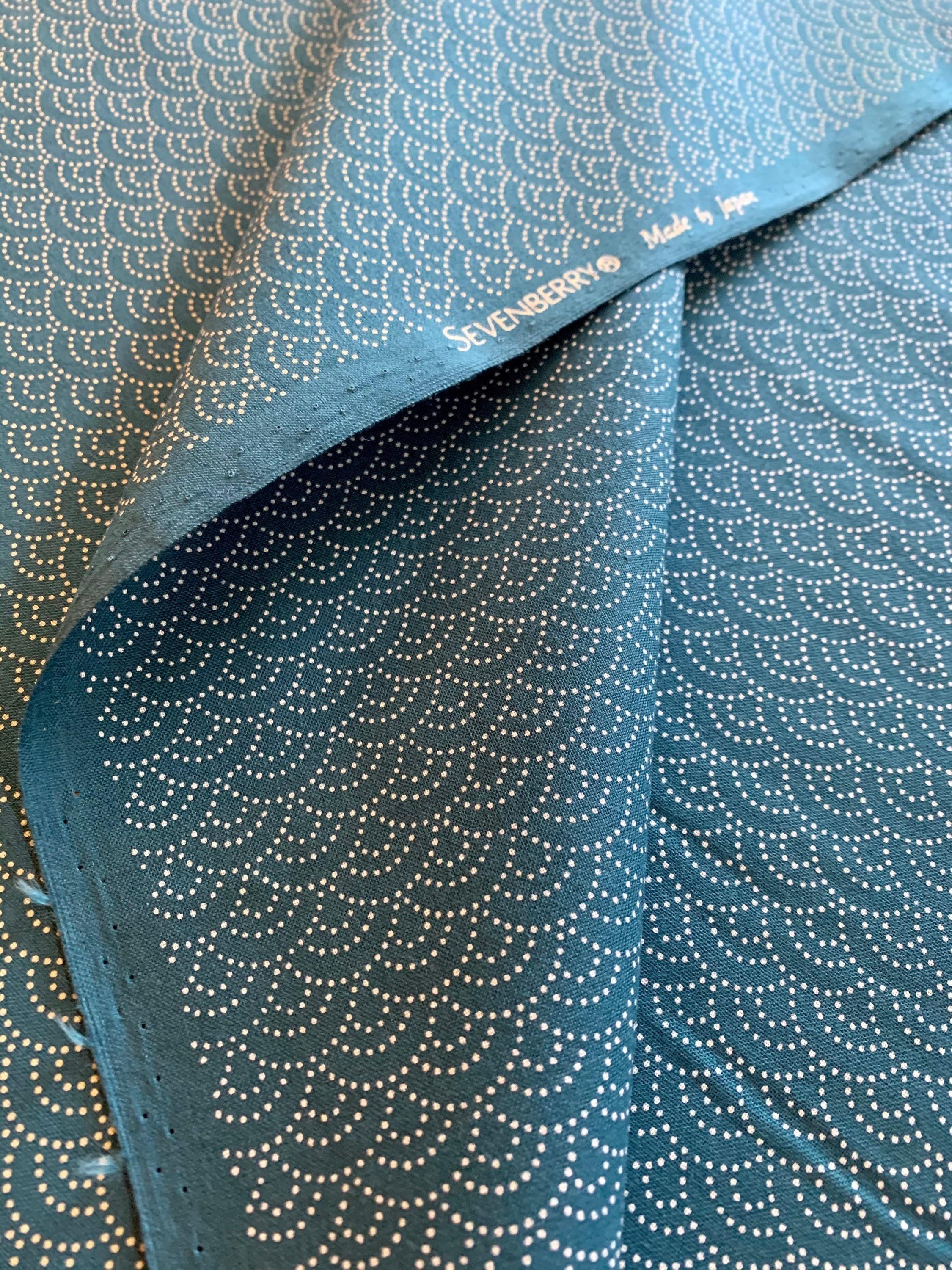 Sevenberry - Dotted Waves in Peacock Blue Green Cotton Fabric - Peacock Blue Green