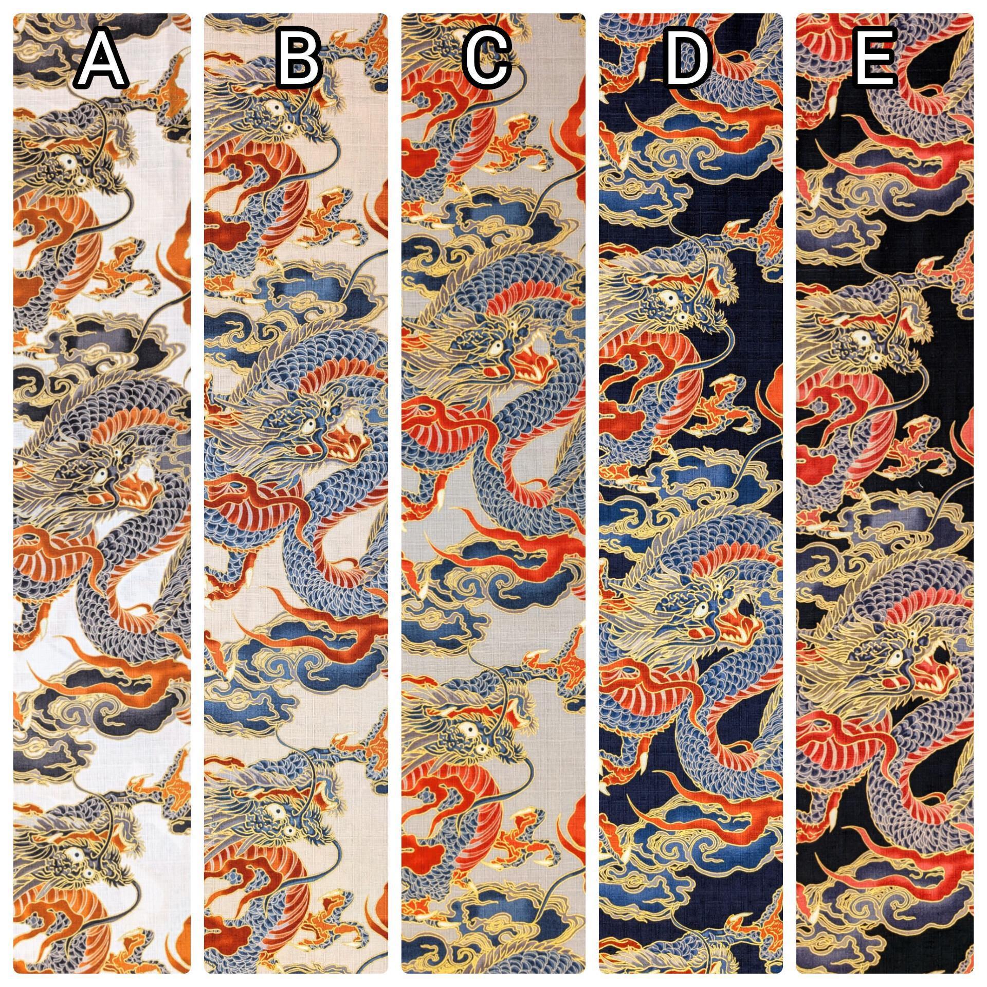 NEW Golden Dragons Hokkoh Japanese cotton dobby fabric 1025-100-1 C gray