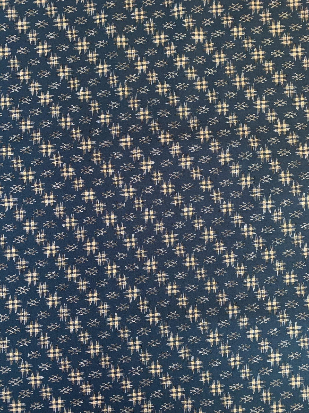 Sevenberry - Well 井戸 Hashtag Cotton Fabric - Blue Beige