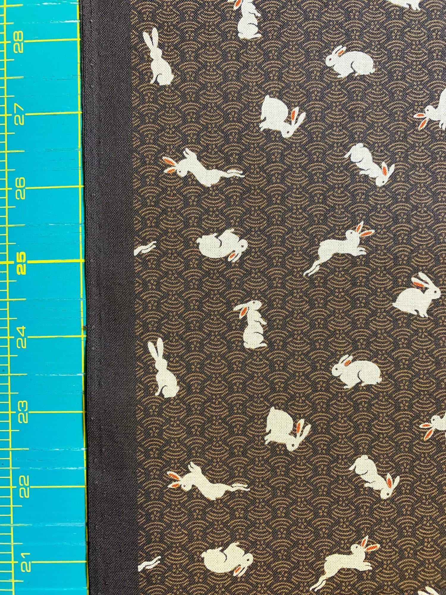 Sevenberry - Bunnies and Waves Cotton Fabric - Brown
