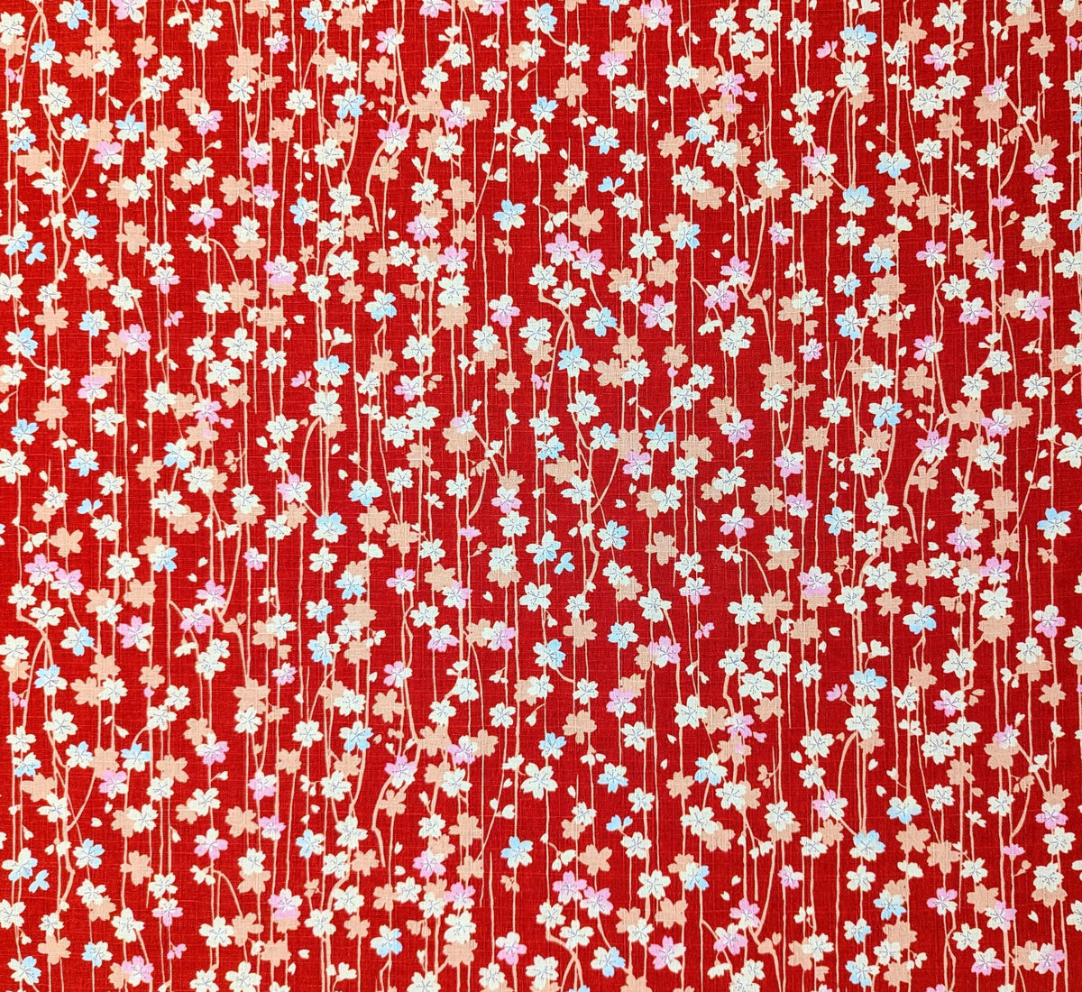 Hokkoh - Cherry Blossom Streams Cotton Dobby - Red