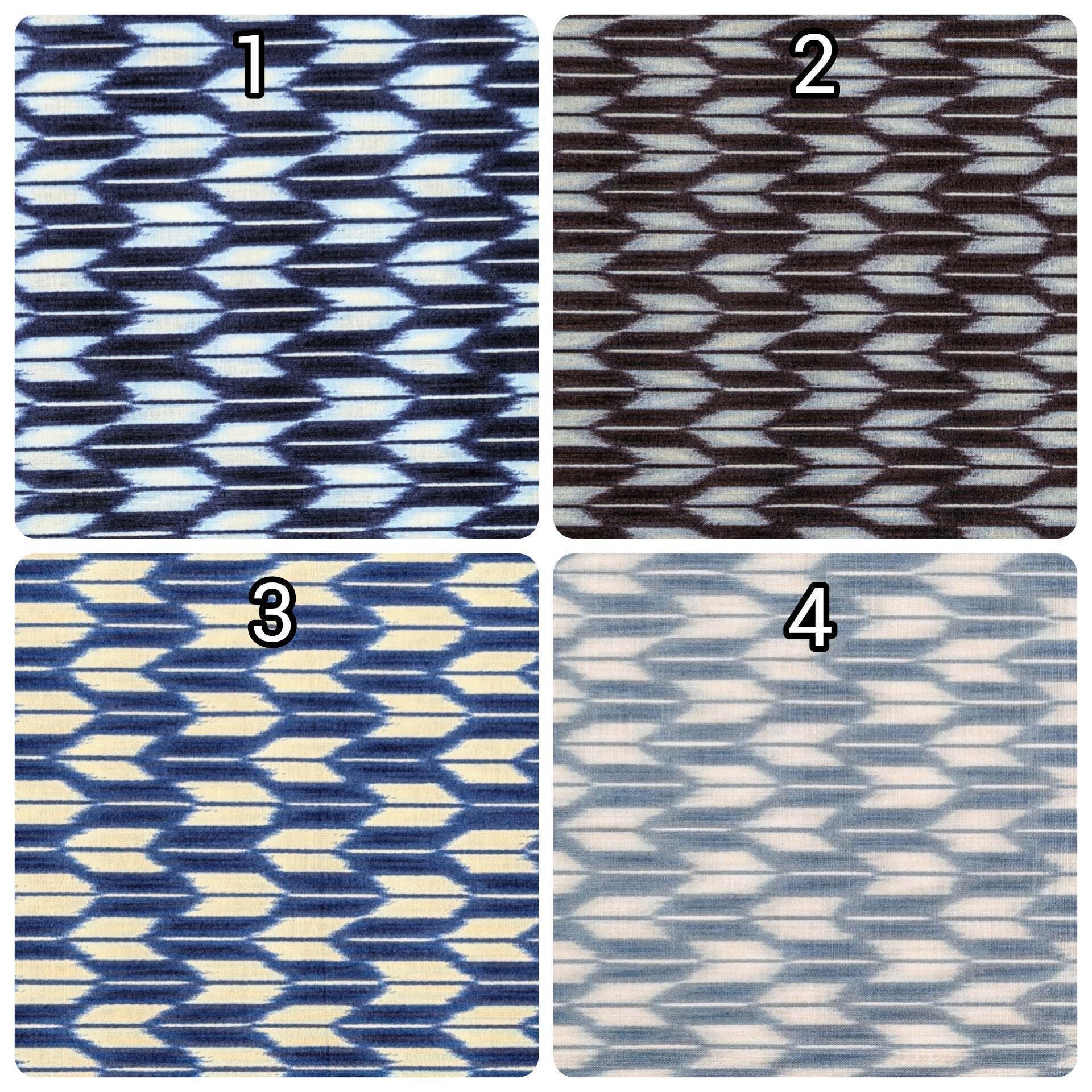 Sevenberry - Arrow Printed Shibori-Style Collection Cotton Fabric - Dark Indigo Blue