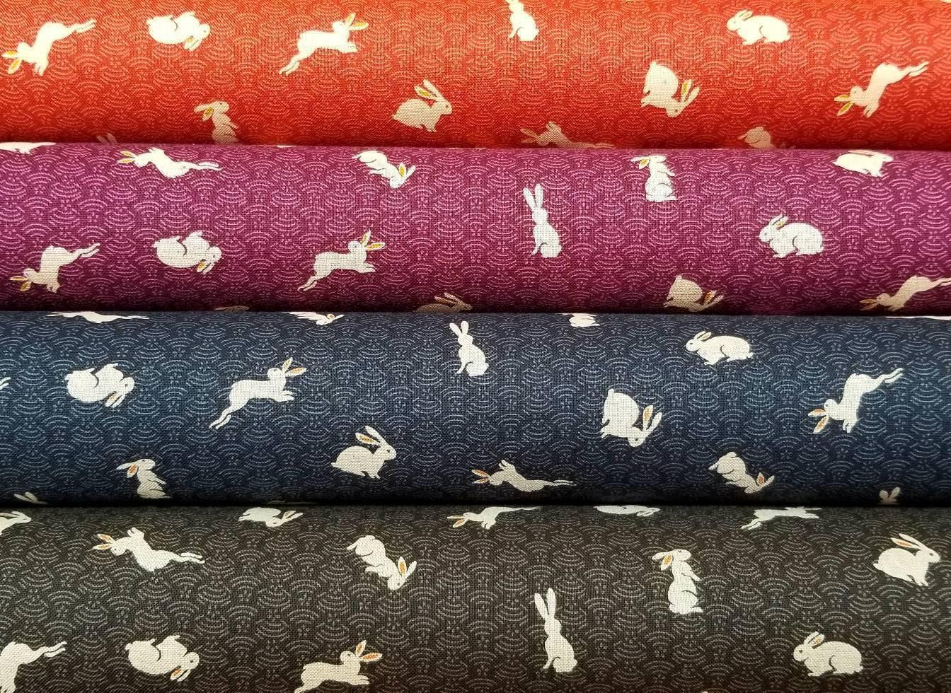 Sevenberry - Bunnies and Waves Cotton Fabric - Blue