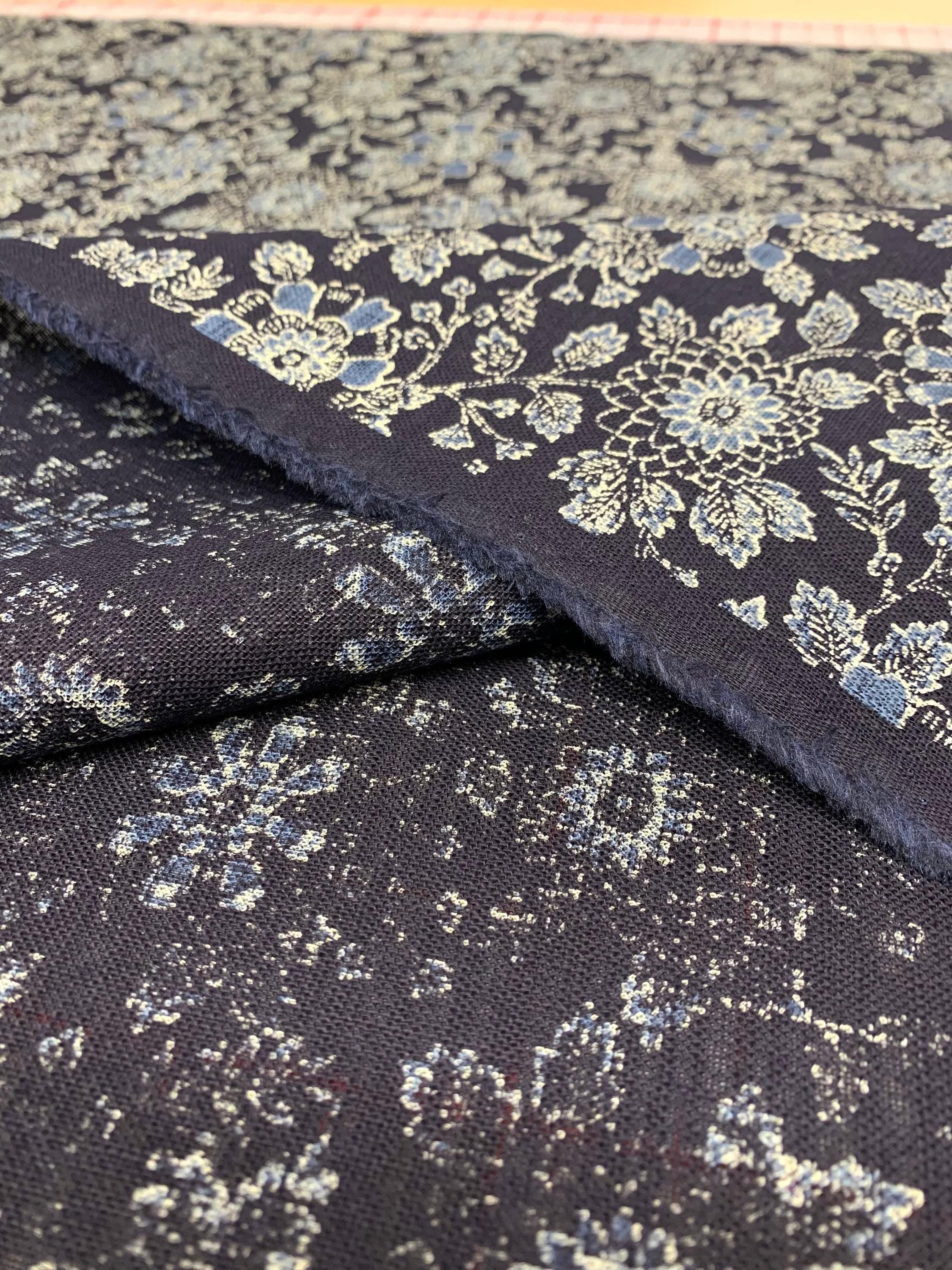 Sevenberry - Vintage Floral Cotton Fabric - Navy Blue