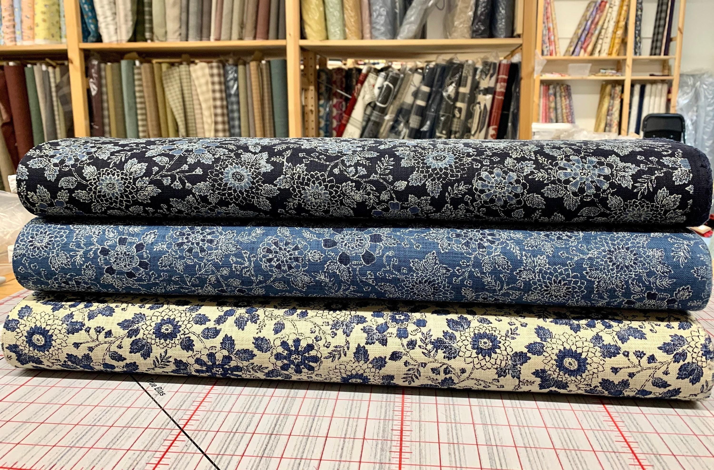 Sevenberry - Vintage Floral Cotton Fabric - Navy Blue