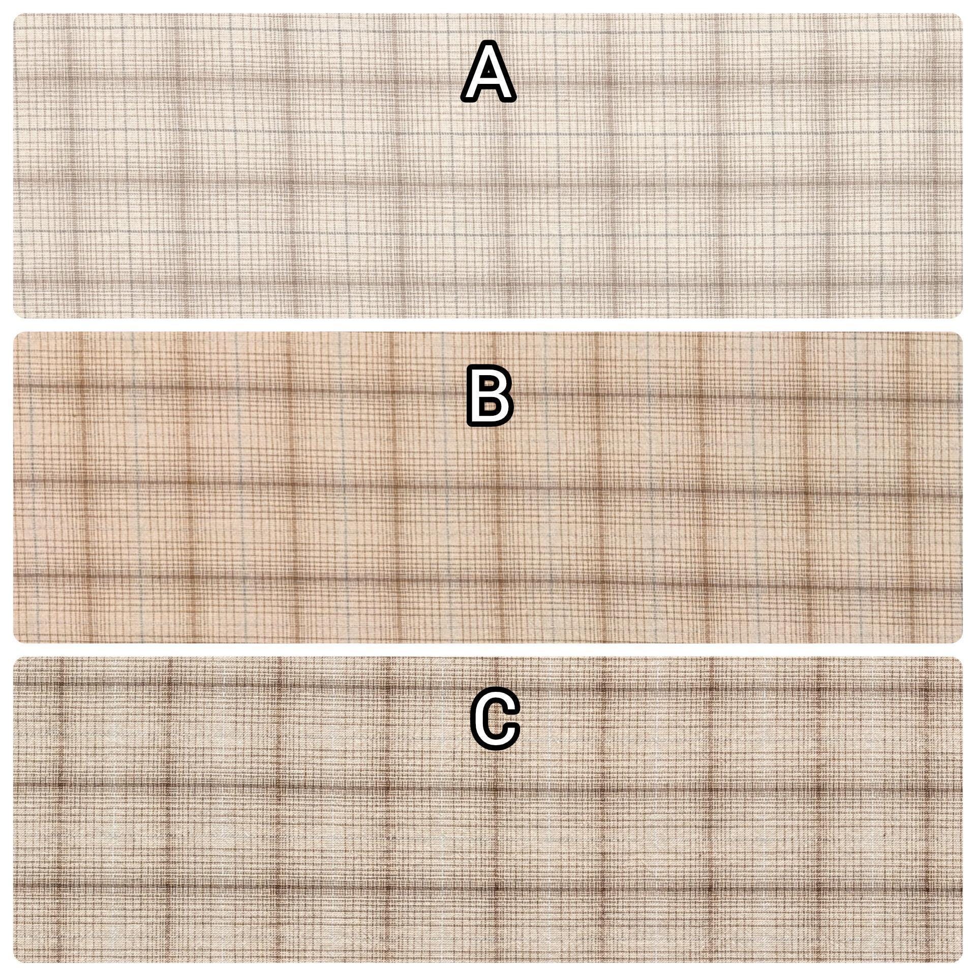 Junko Matsuda yarn dyed plaid Japanese cotton fabric Y25-0217 B tan