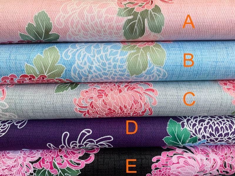 Kei - Kyoto Story Chrysanthemum Cotton Fabric - Purple
