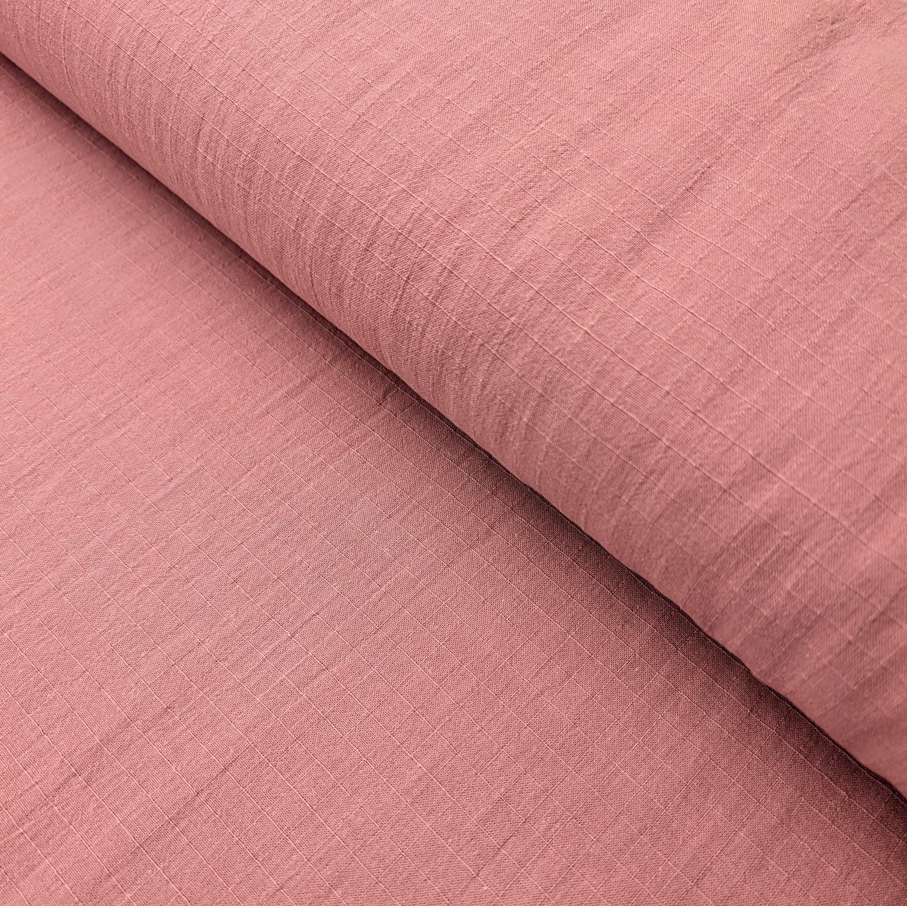 NEW Soft Gridded Dobby Cosmo Japanese cotton linen fabric AD-5747 33 light pink