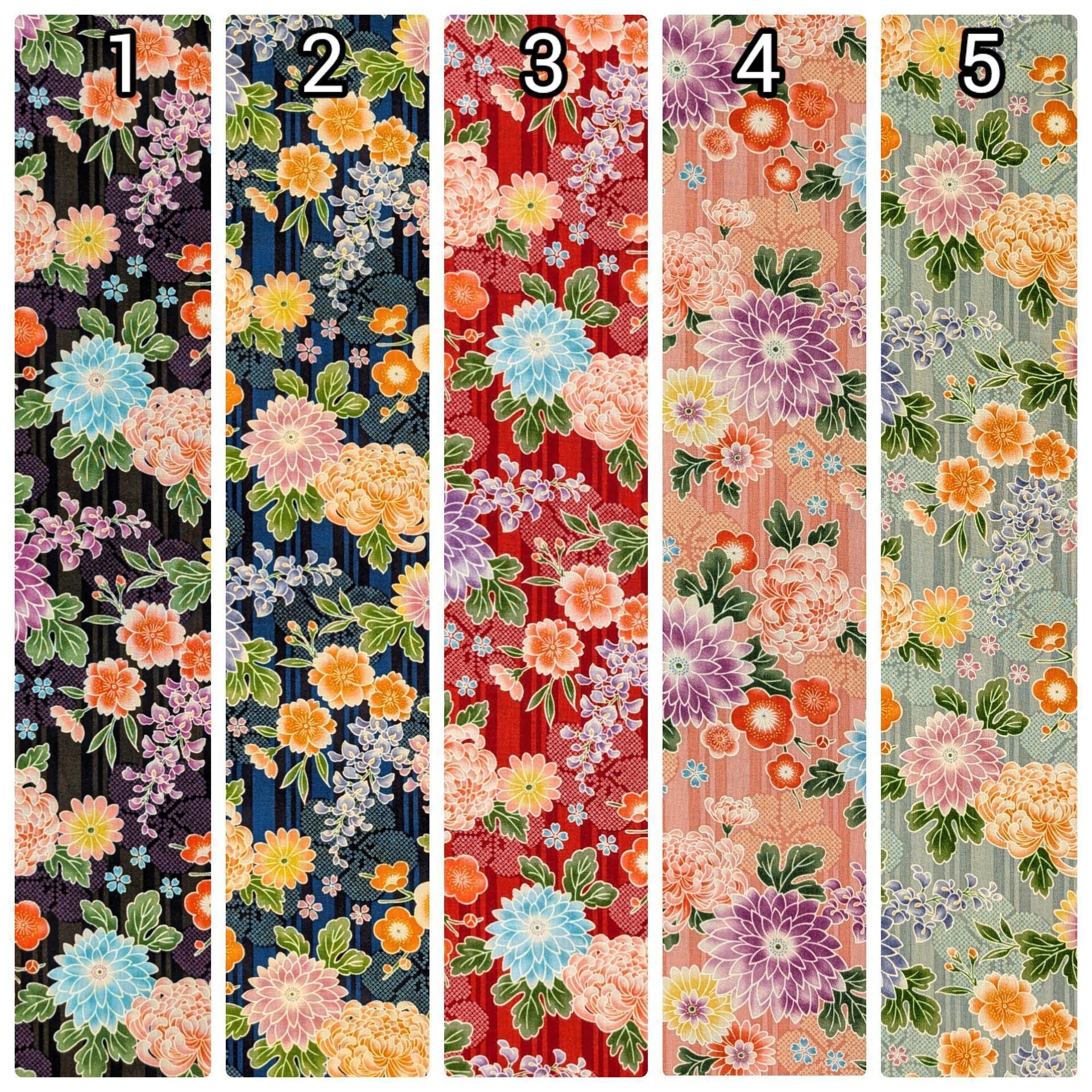 Sevenberry - Striped Shibori Flowers Cotton Fabric - Red