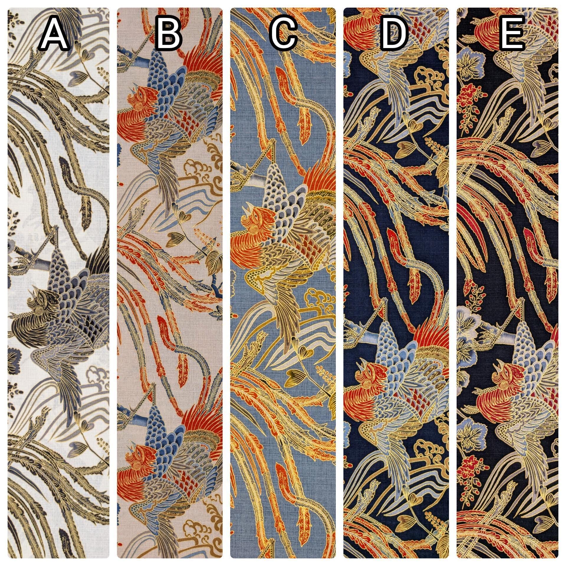 NEW Golden Phoenix Hokkoh Japanese cotton dobby fabric 1024-1110-1 C blue