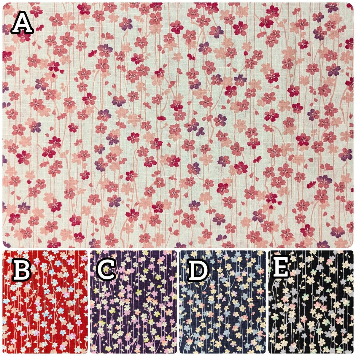 Hokkoh - Cherry Blossom Streams Cotton Dobby - Red