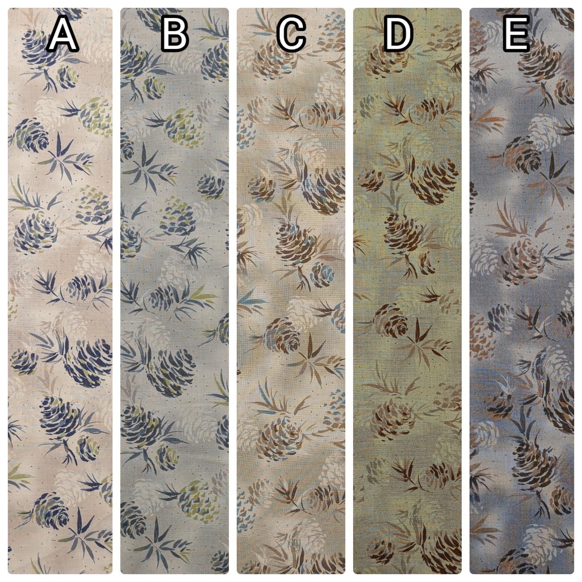 Vancet - Watercolor Pinecones Cotton Taupe - Gray Blue