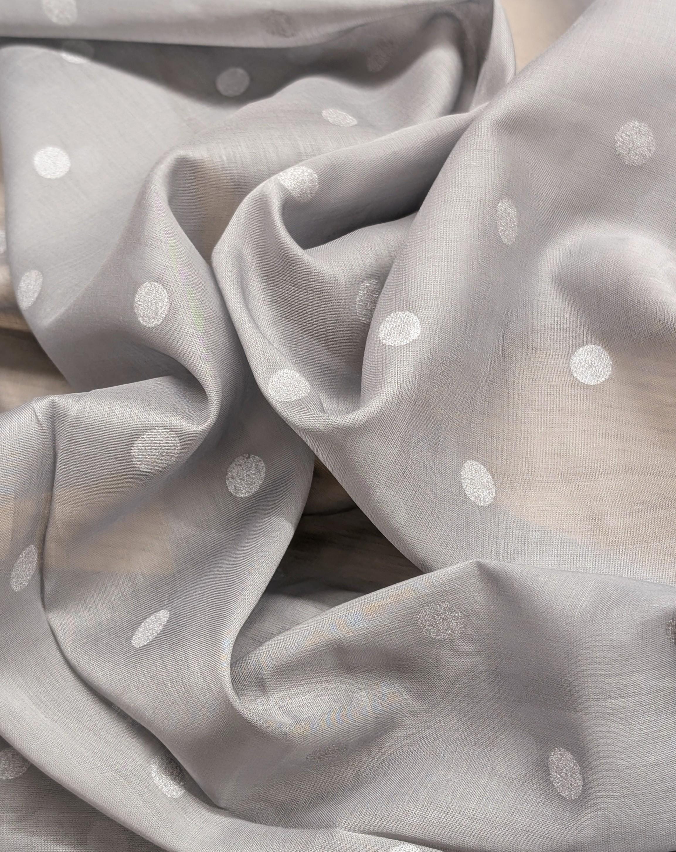 New Hokkoh - Sheer Polka Dotted Japanese Cotton Voile Fabric - Gray 7026-510-1-C