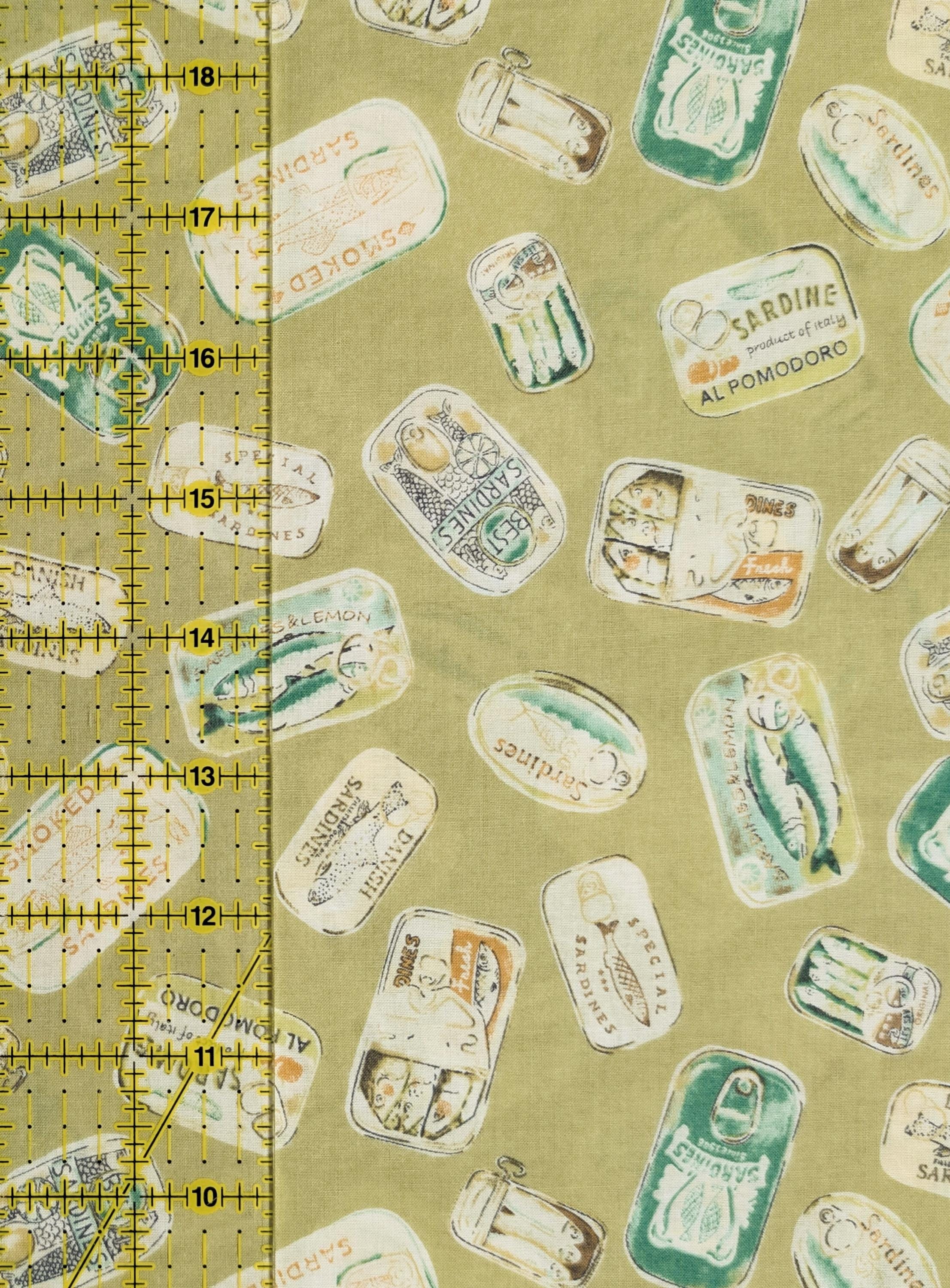 New Kokka - Sardine Tins Japanese Cotton Lawn Fabric NFA-63000-2-D