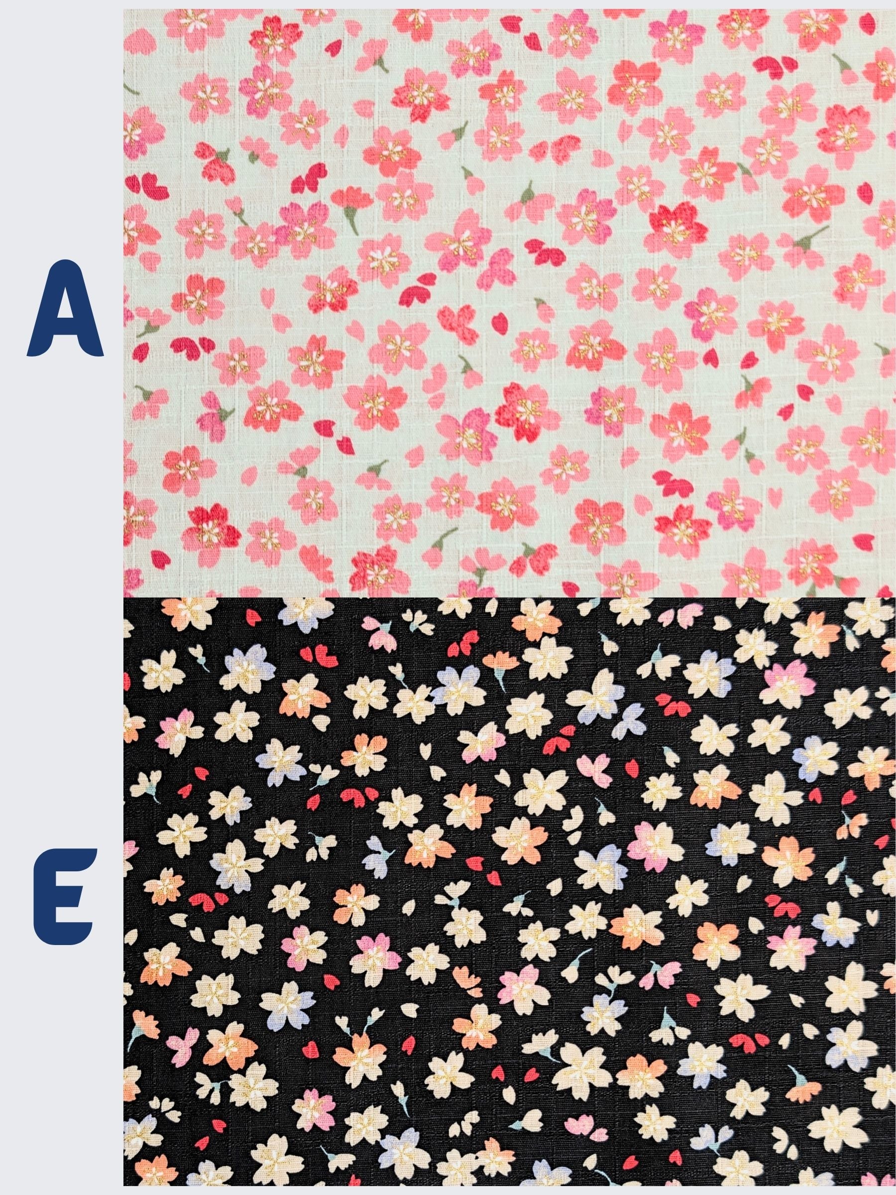 Hokkoh - Golden Watercolor Cherry Blossoms Cotton Dobby Fabric - Black