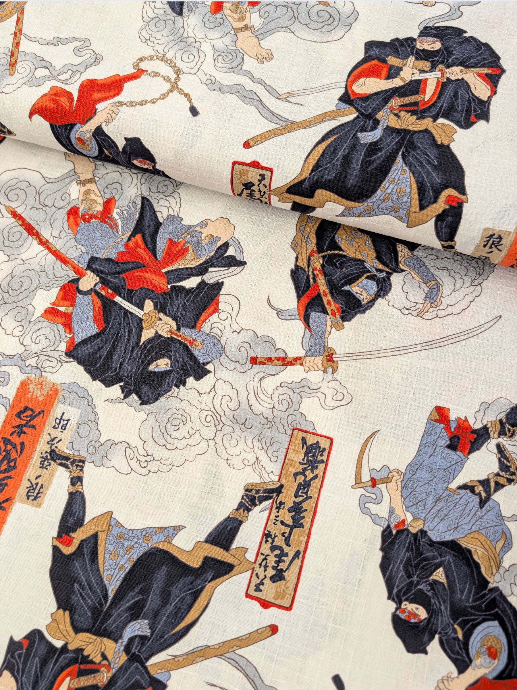 Hokkoh - Traditional Shinobi Cotton Dobby Fabric - White