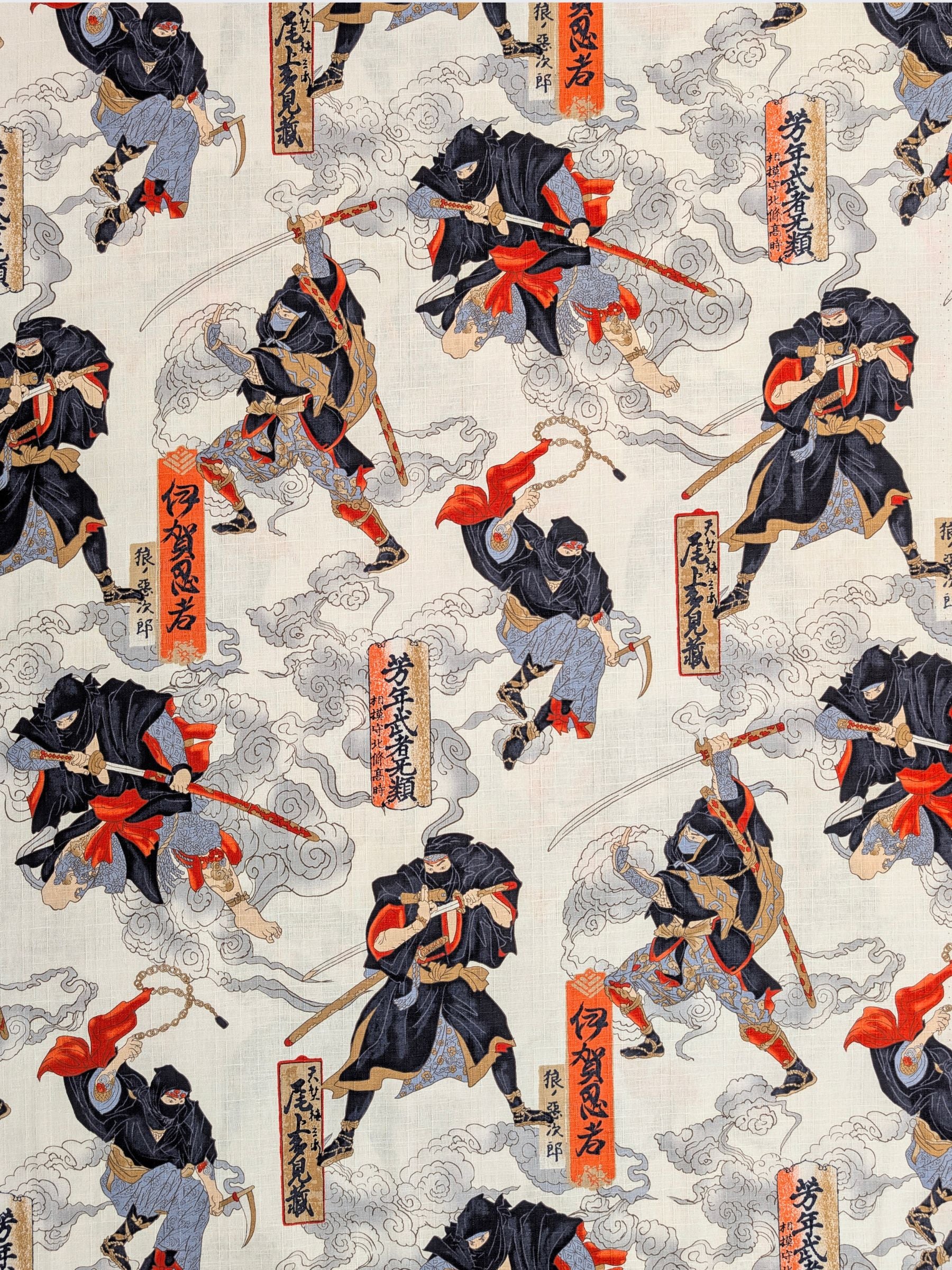 Hokkoh - Traditional Shinobi Cotton Dobby Fabric - White